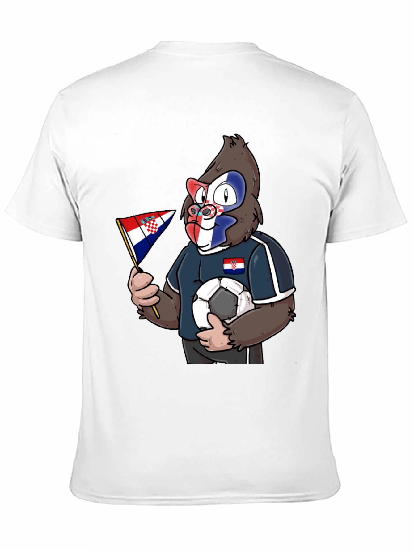 Black Croatian Soccer Gorilla Black T-Shirt view 11