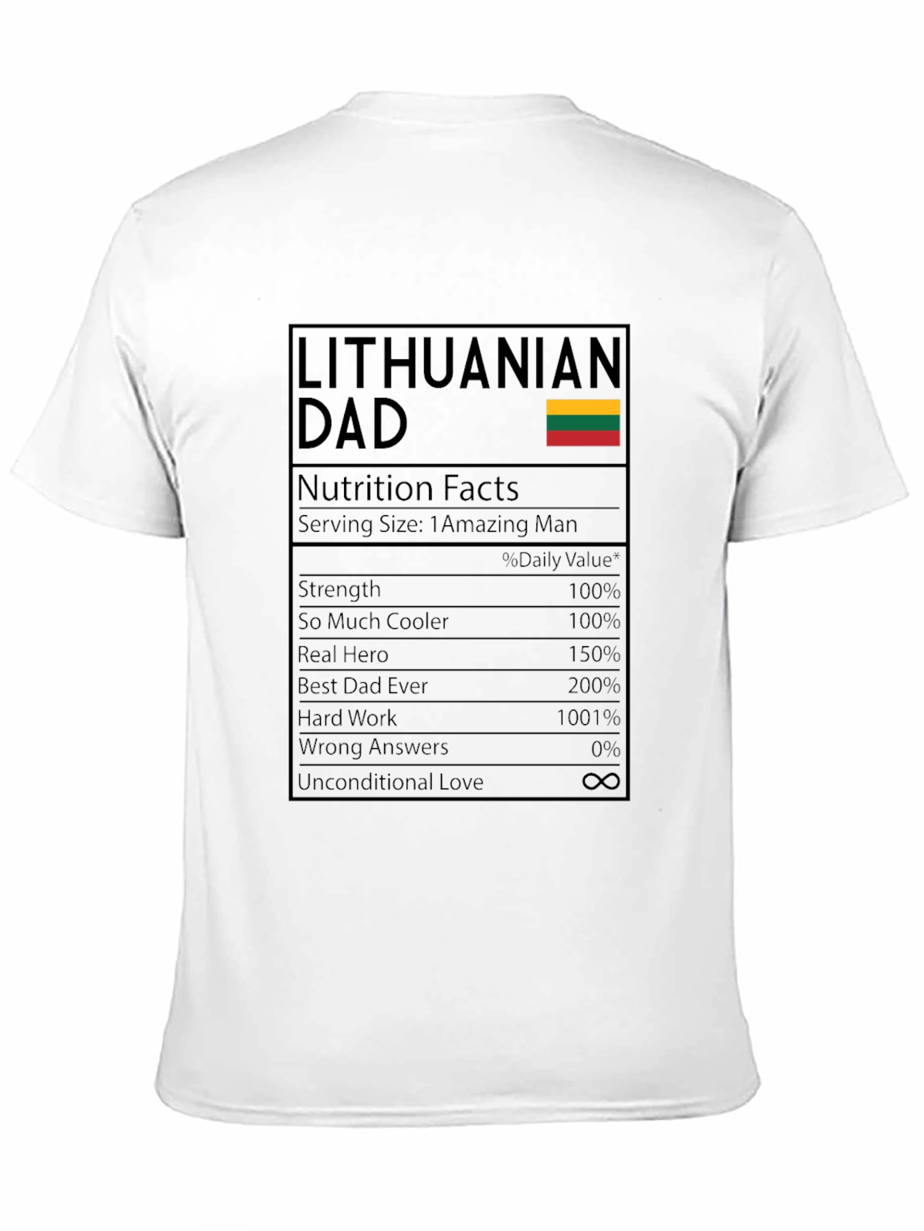 Lithuanian Dad Nutrition Facts T-Shirt - 11