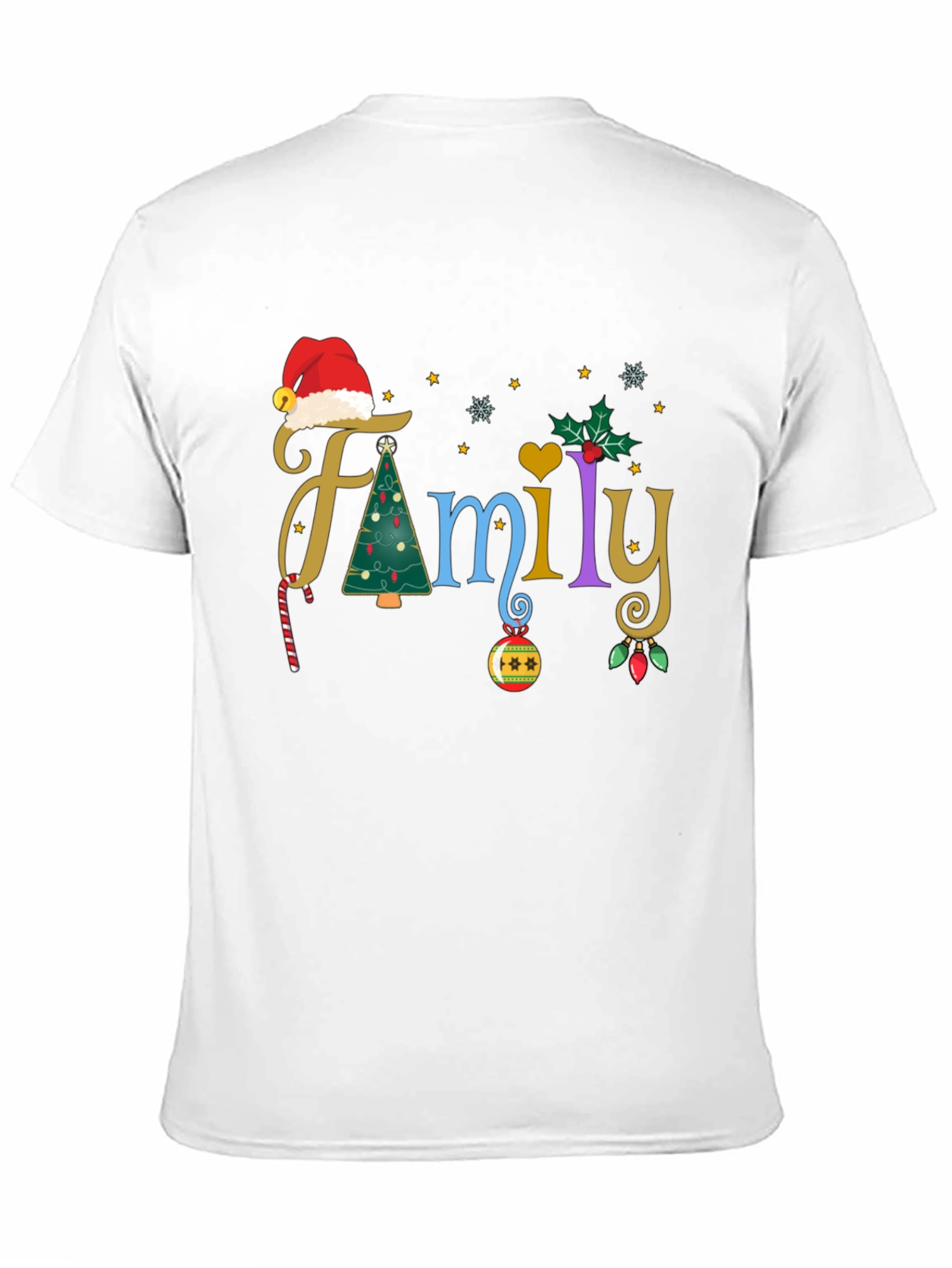 Black Festive Family Christmas T-Shirt view 11