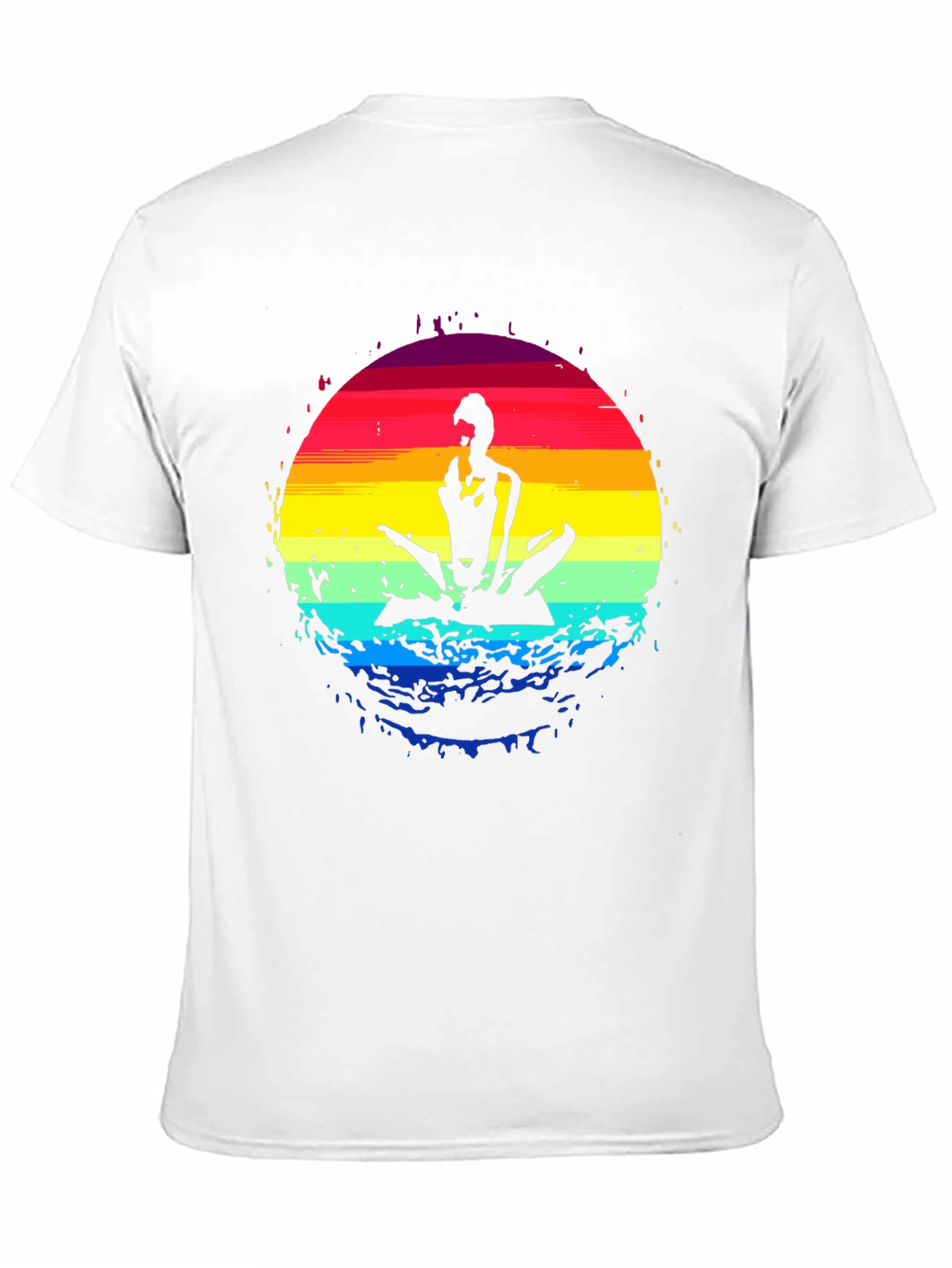 Black Yoga Sunset Graphic Tee - Black Cotton Blend Shirt view 11