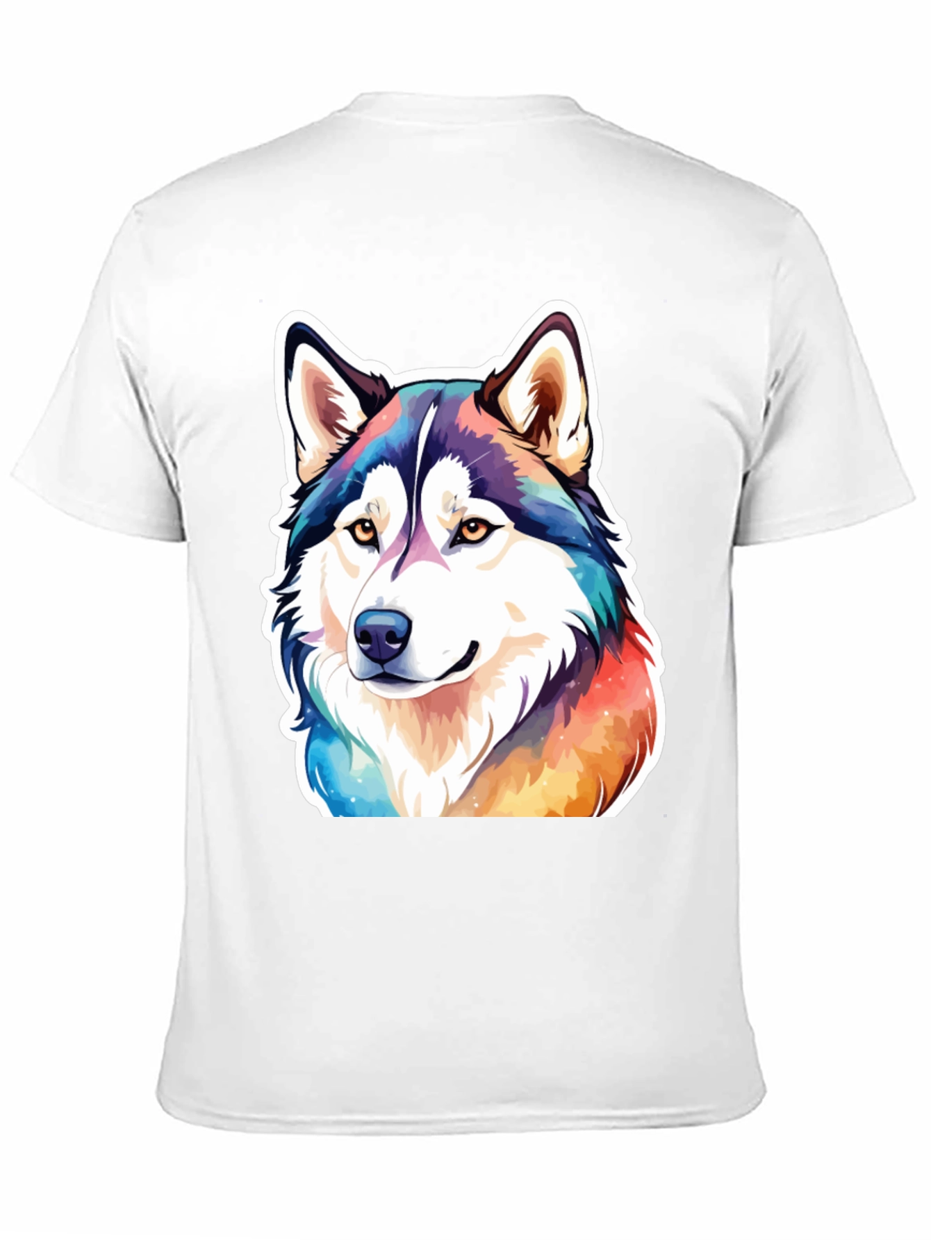 Black Husky Dog Colorful T-Shirt view 11