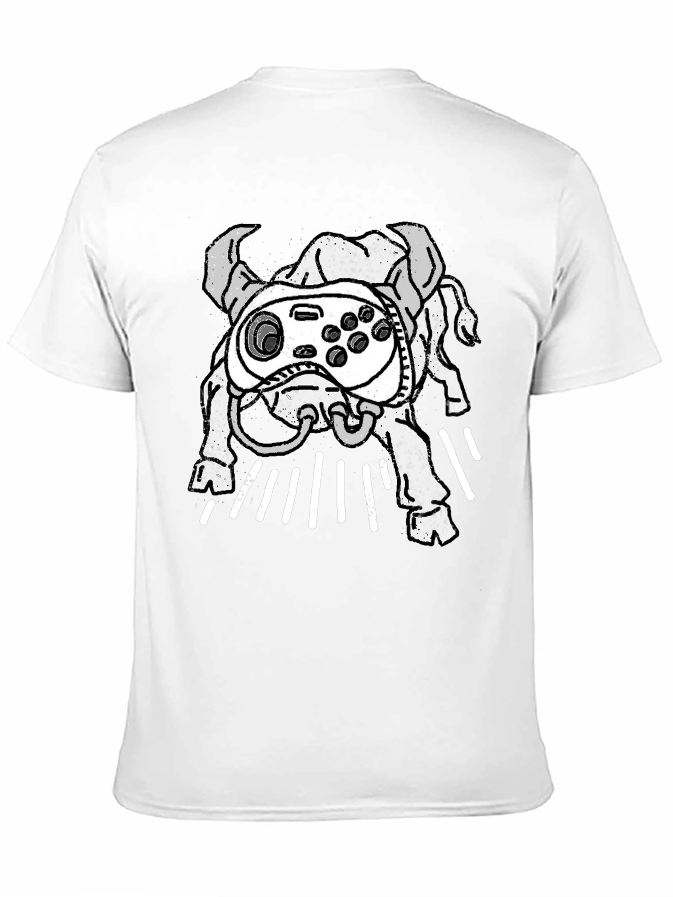Black Gamer Bull Graphic Tee - Black Cotton Blend T-Shirt view 11