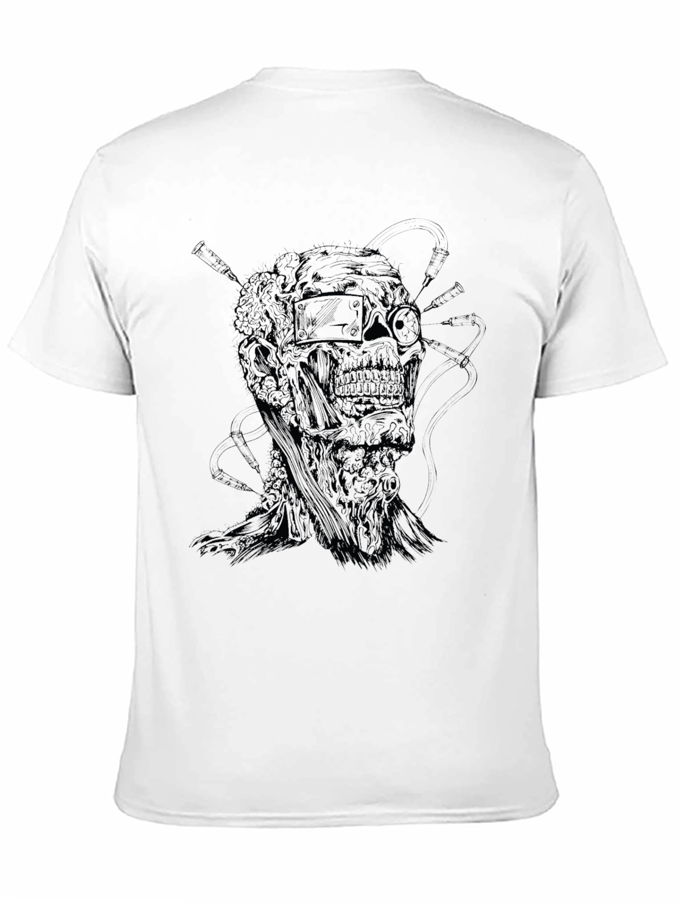 Black Edgy Graphic Print T-Shirt - Dark Aesthetic Design view 11