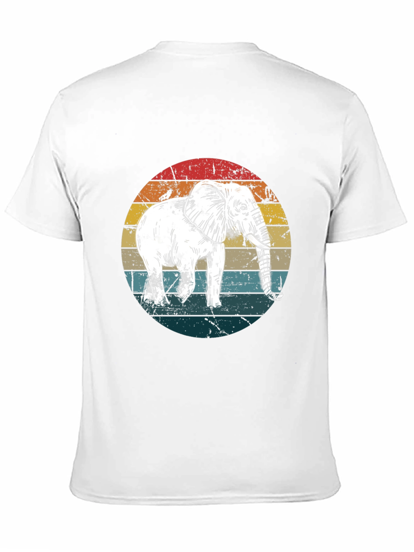 Black Vintage Elephant Sunset T-Shirt view 11