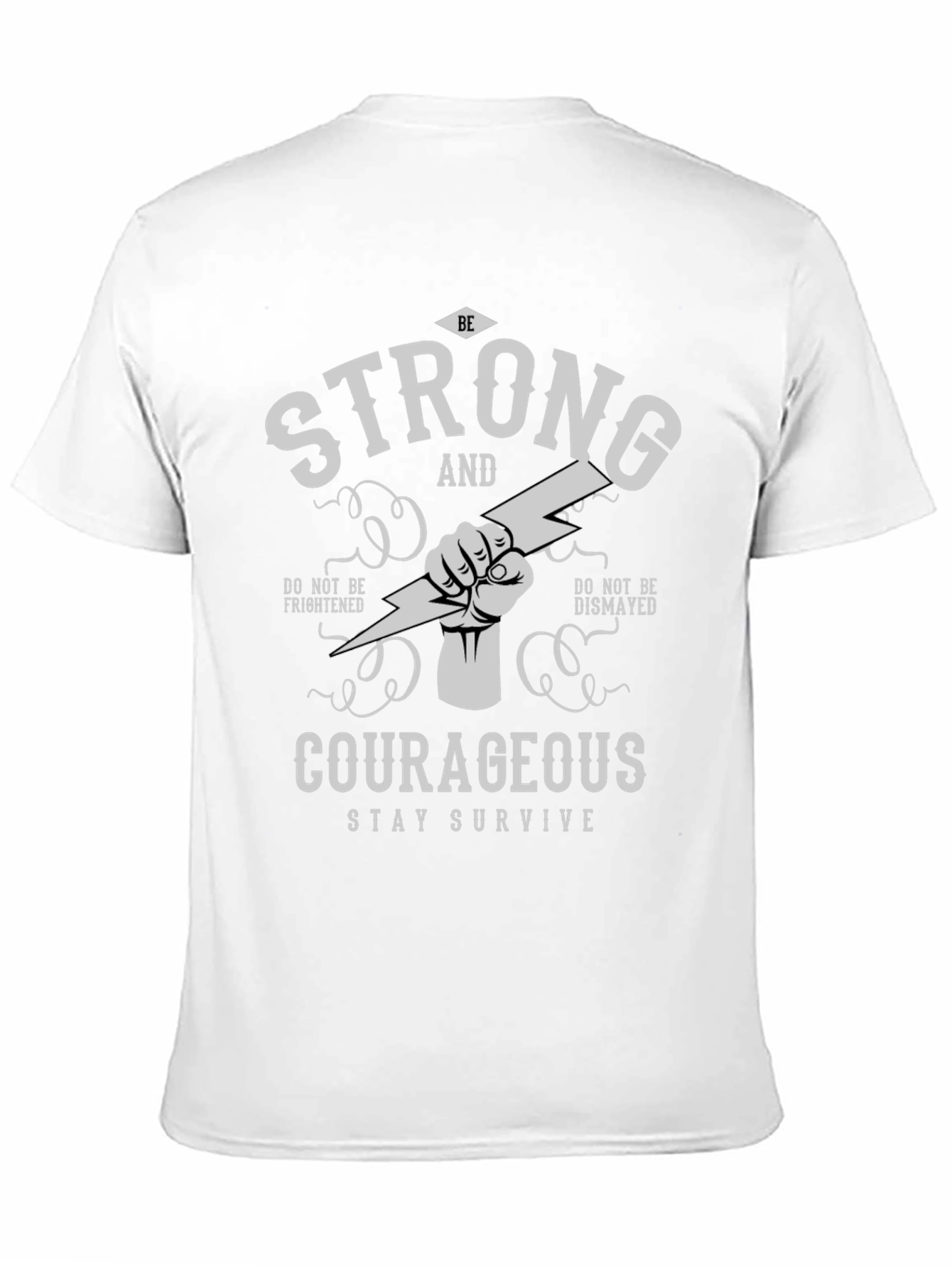 Black Be Strong and Courageous Graphic T-Shirt view 11