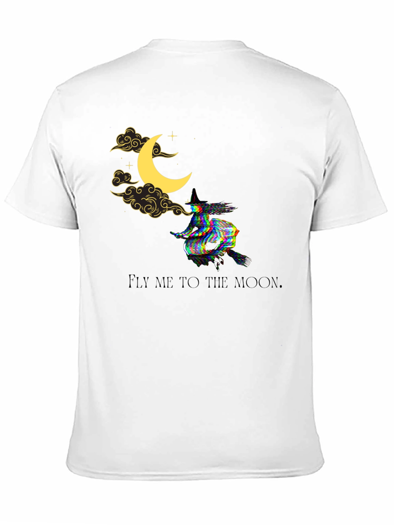 Black Fly Me to the Moon Witch Graphic Tee view 11