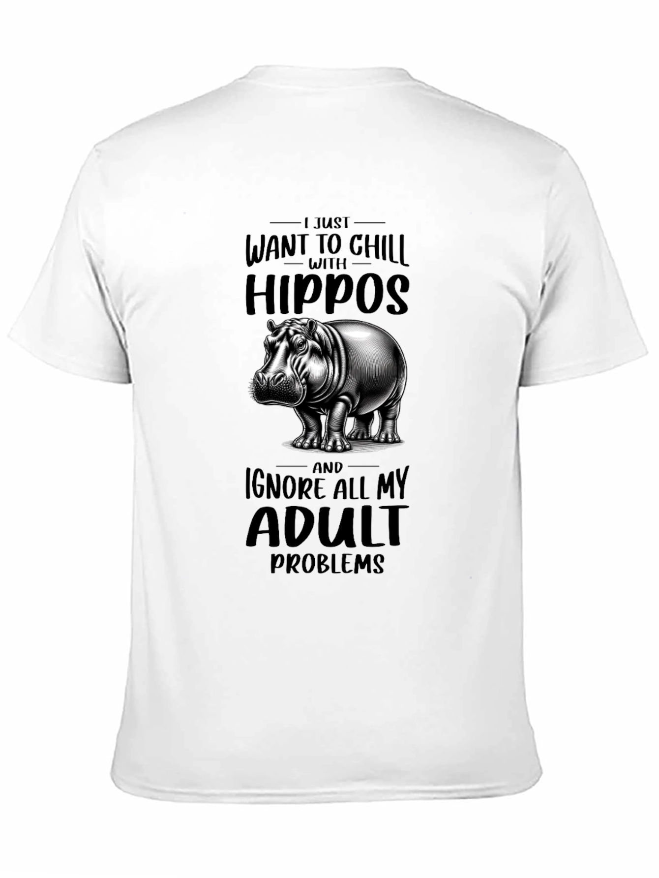 Black Chill with Hippos Graphic T-Shirt view 11
