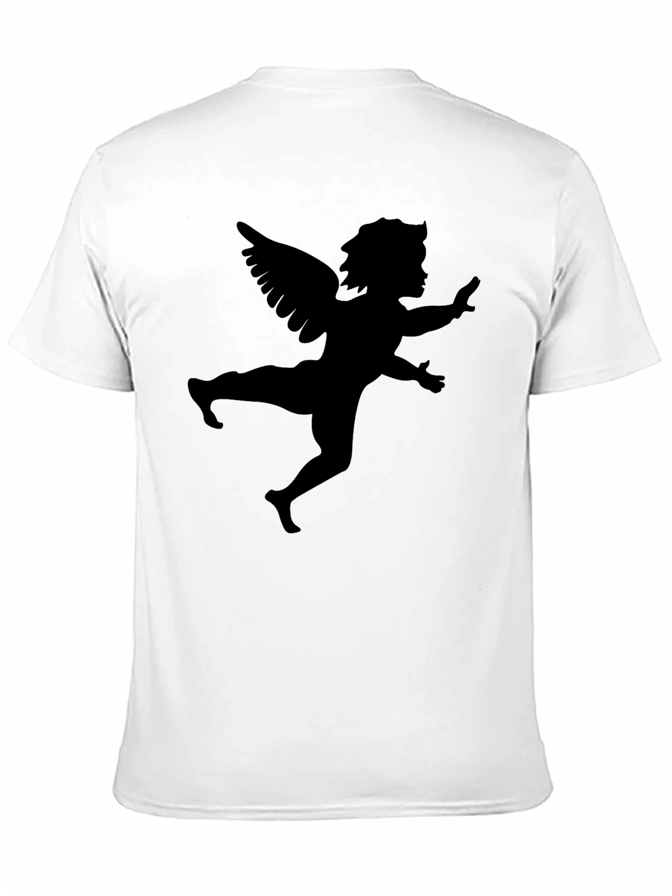 Black Angel Silhouette Graphic T-Shirt - Black view 11