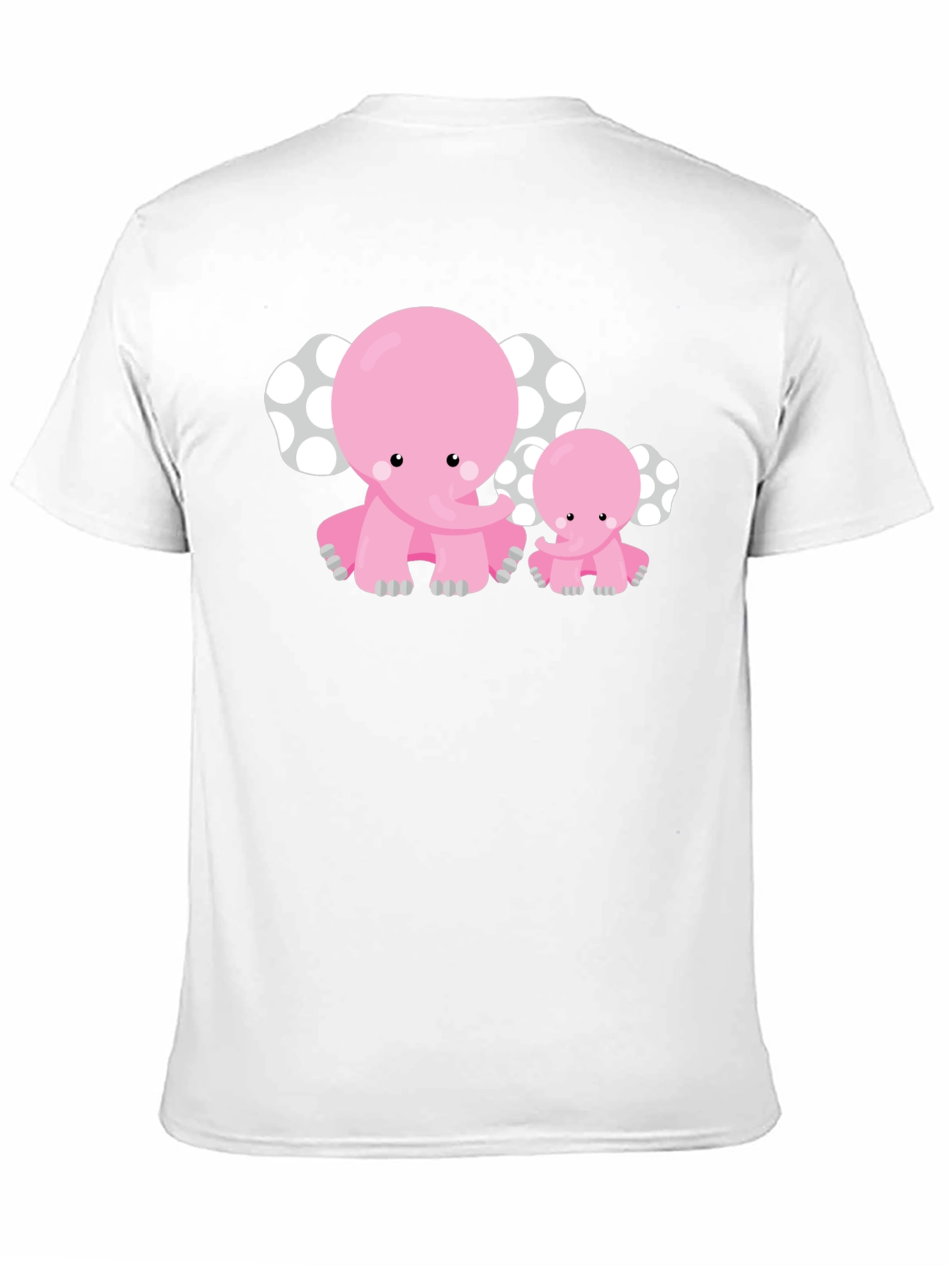 Black Cute Pink Elephant Graphic Tee view 11