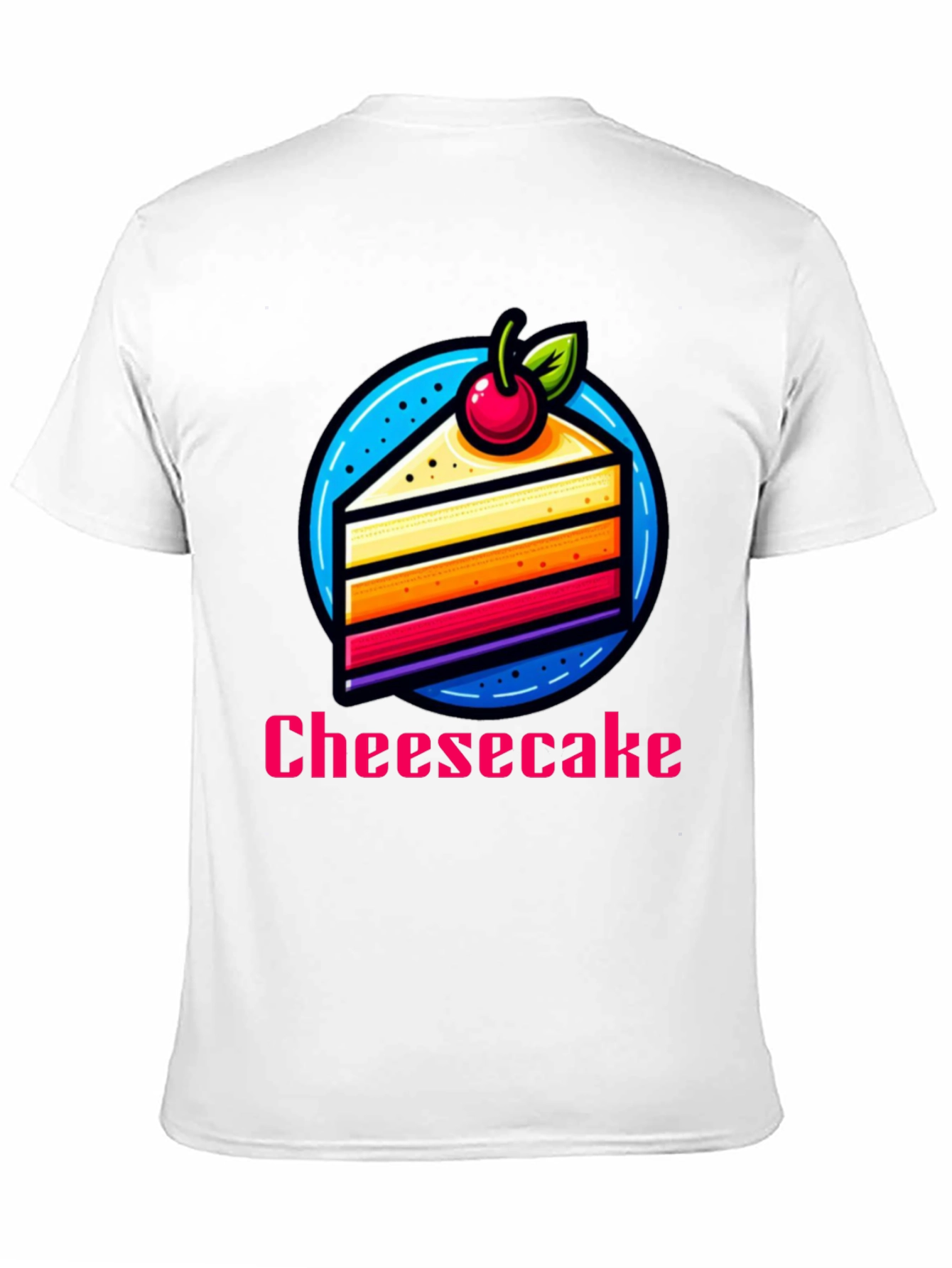 Black Cheesecake Slice Graphic T-Shirt - Fun Dessert Tee view 11