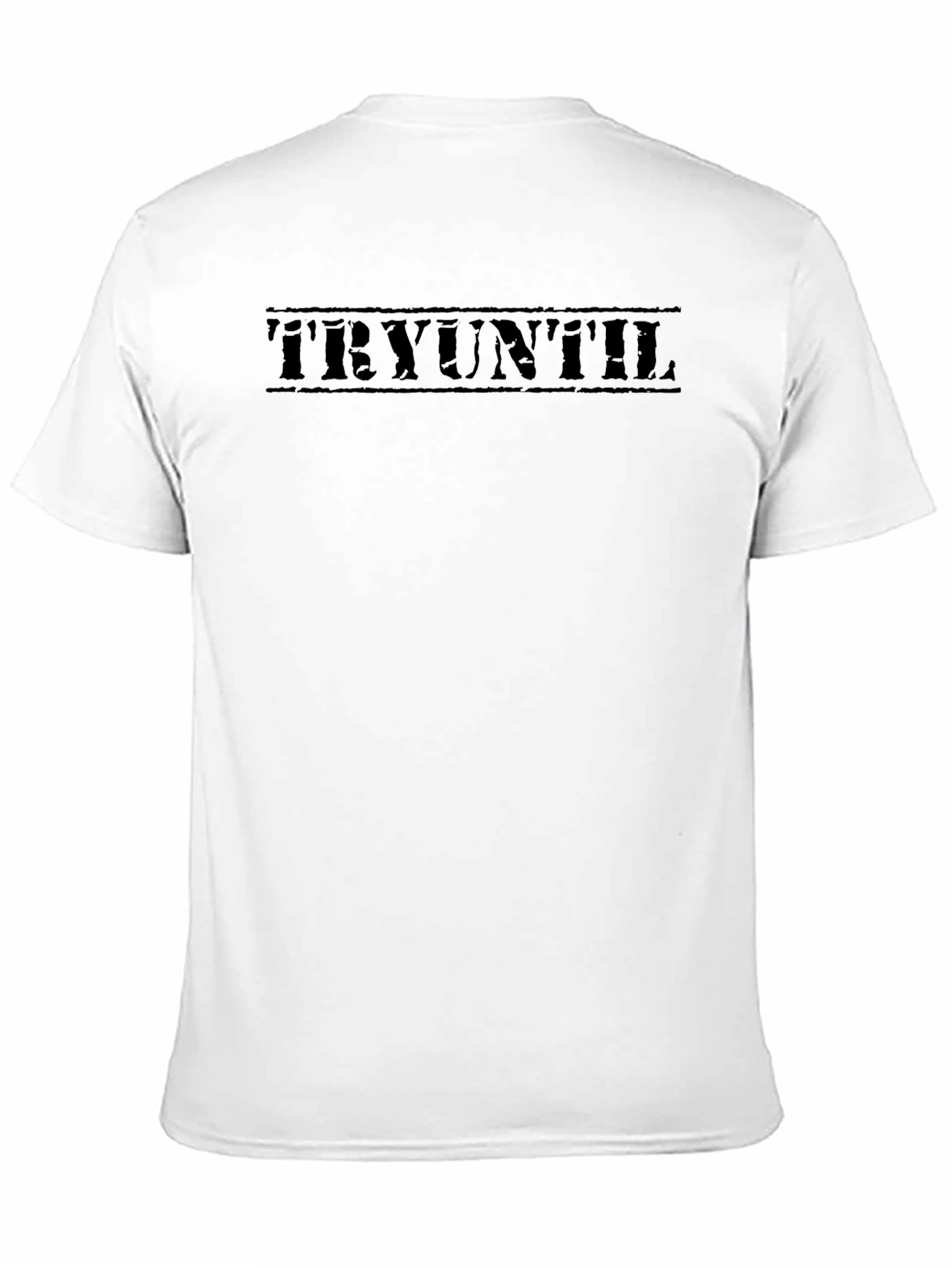 Black Tryuntil Graphic Tee - Men's Black Cotton T-Shirt view 11