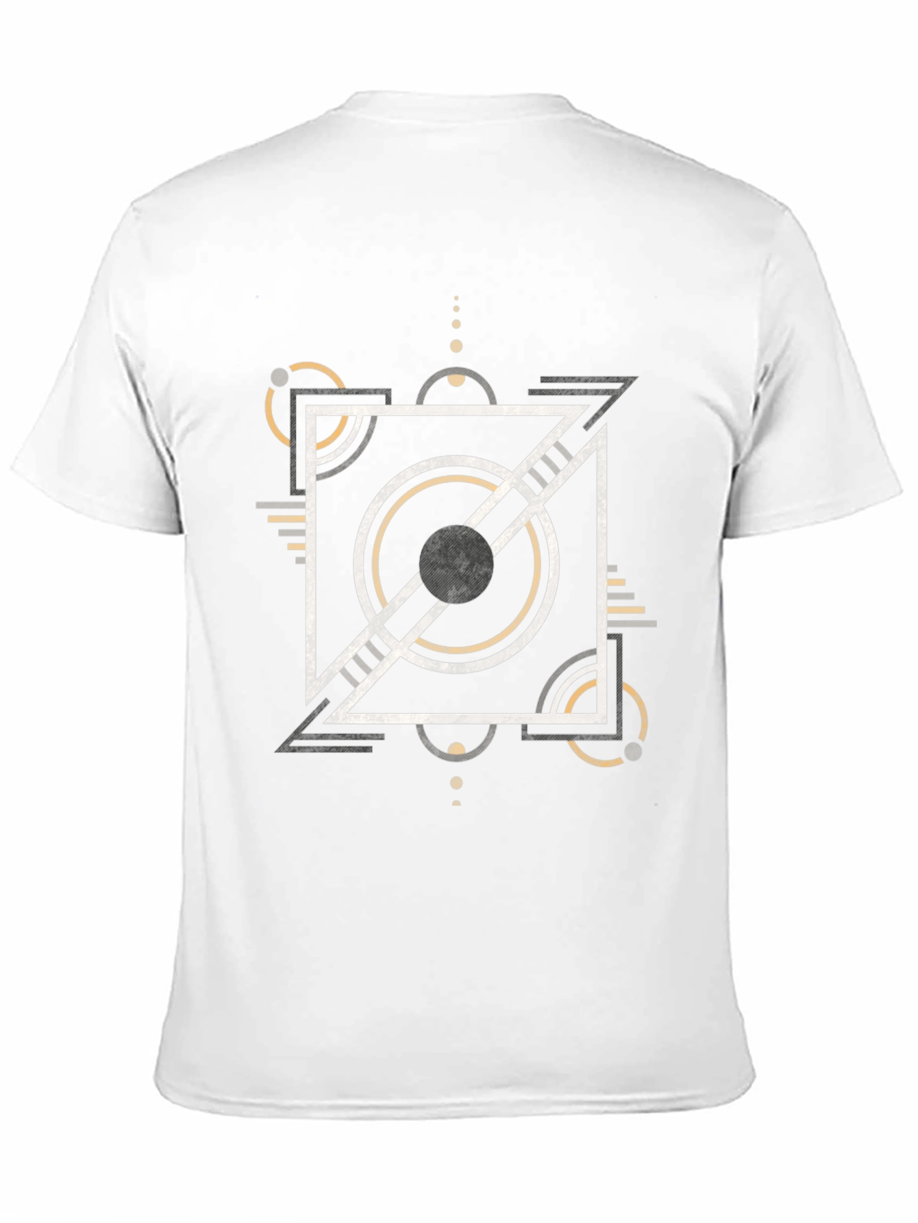 Black Geometric Pattern Black T-Shirt view 11