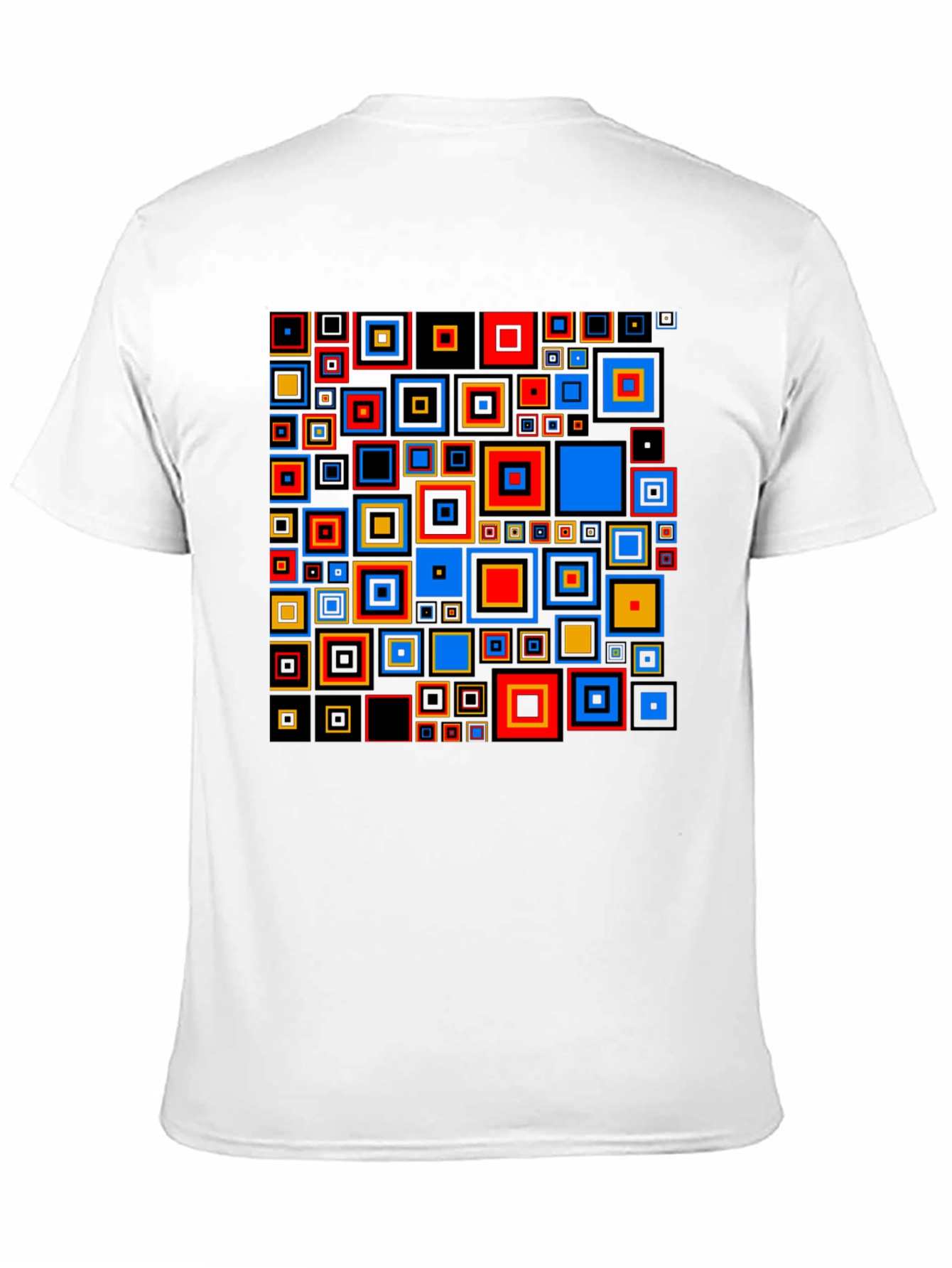 Black Geometric Squares Black Graphic Tee view 11