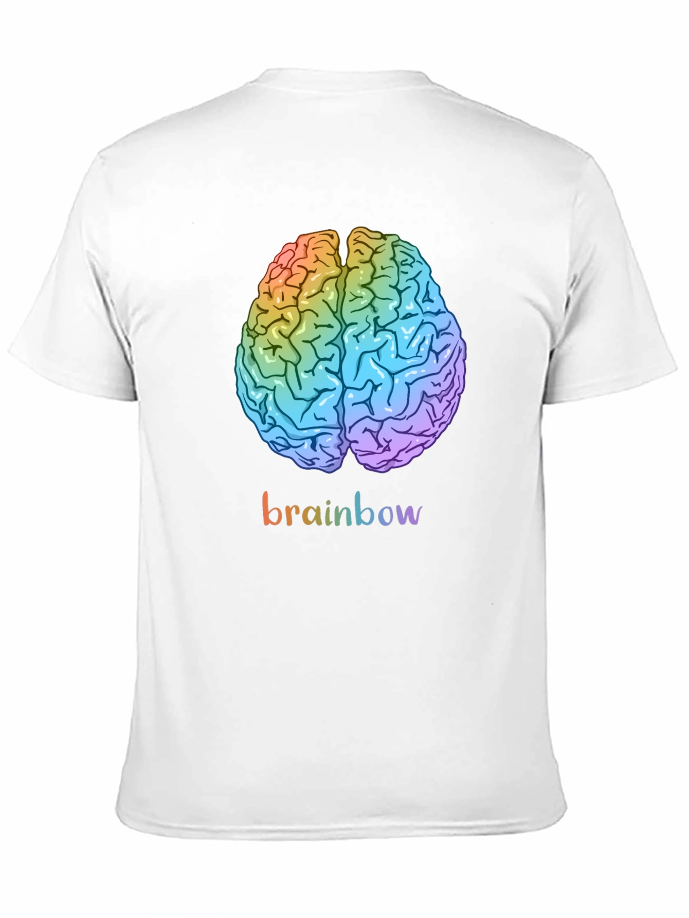 Black Rainbow Brain Graphic Tee - Unisex Cotton T-Shirt view 11
