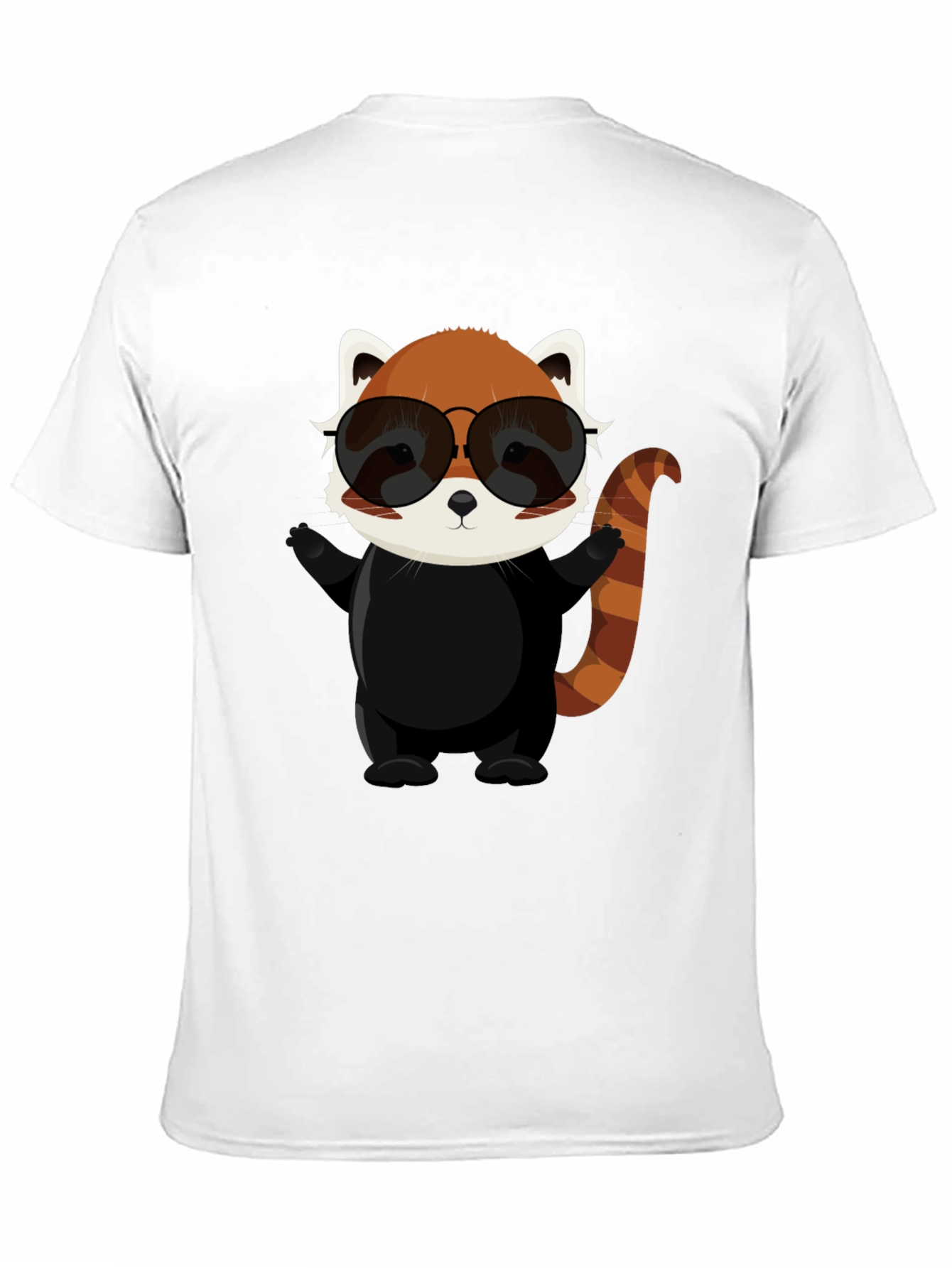 Black Cool Red Panda Graphic Tee view 11