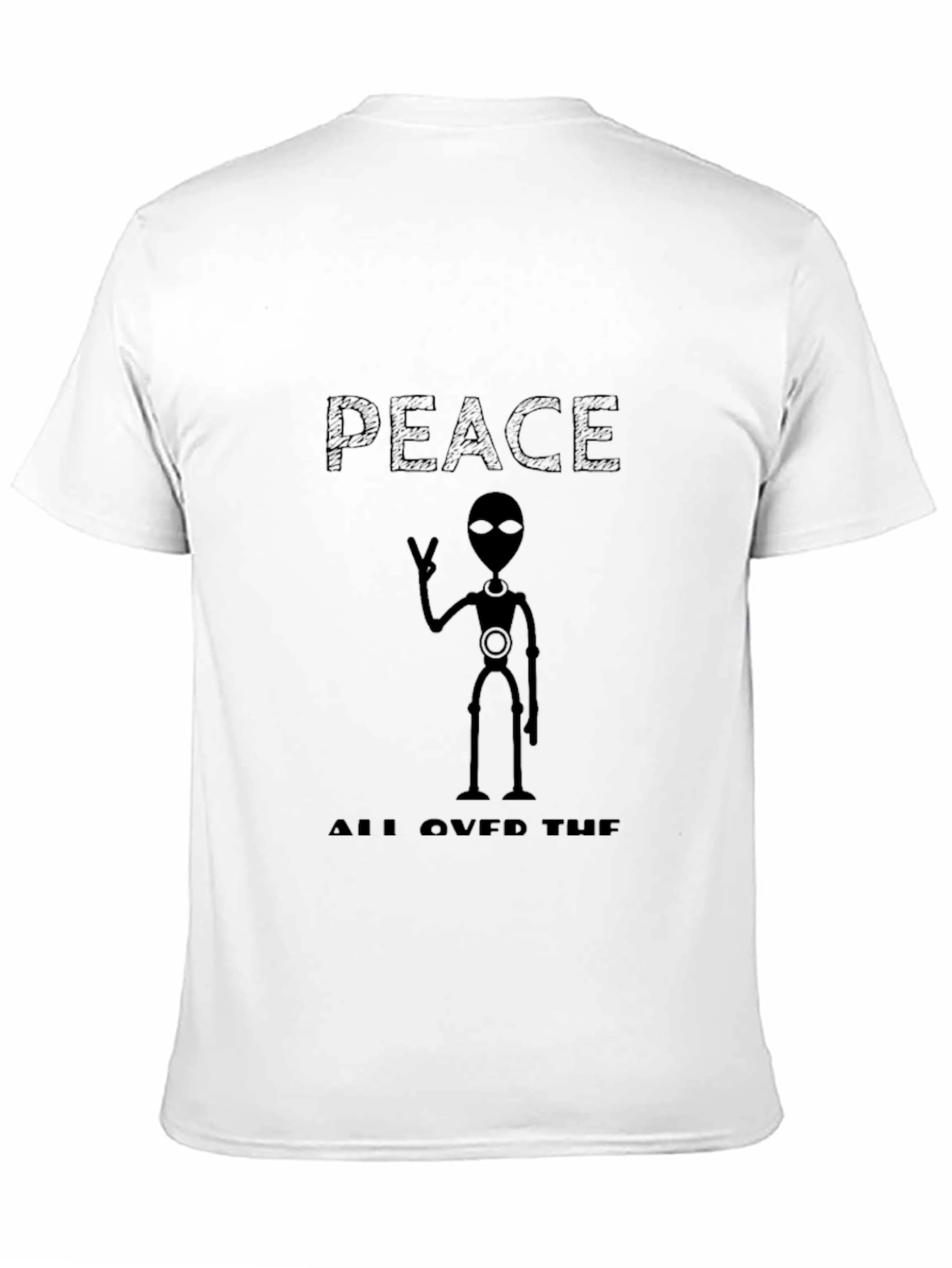 Black Peace Alien Graphic T-Shirt view 11