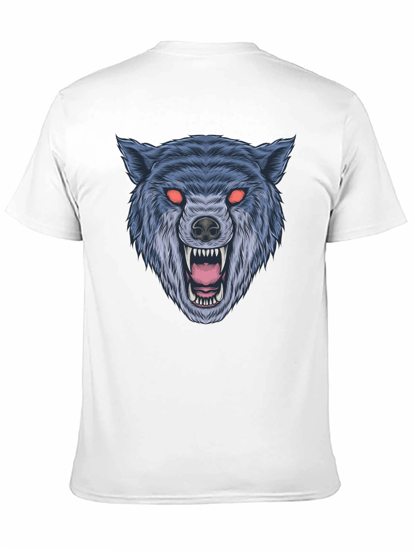 Black Men's Black Wolf Graphic T-Shirt view 11
