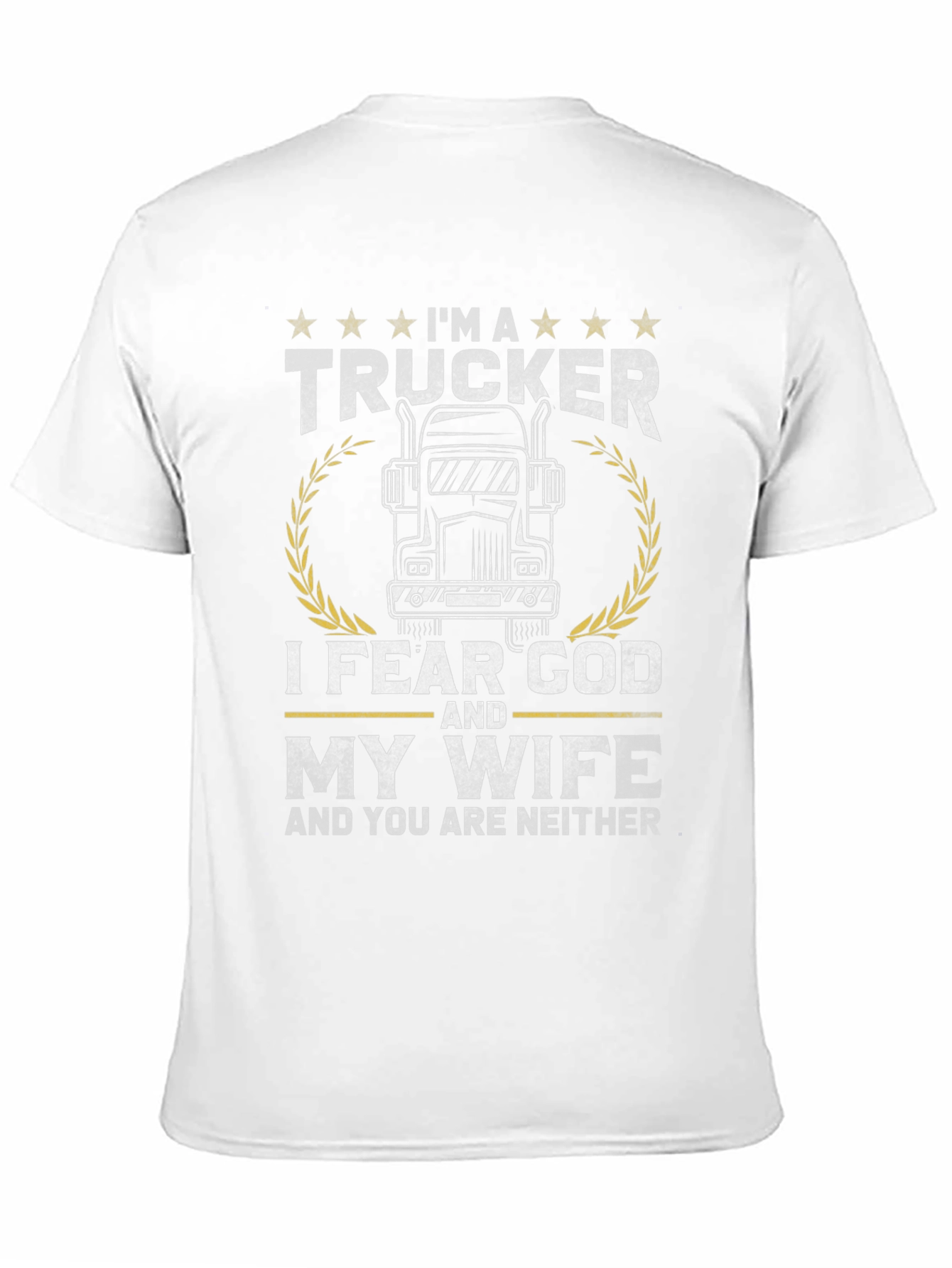Black Trucker I Fear God and My Wife Graphic T-Shirt view 11