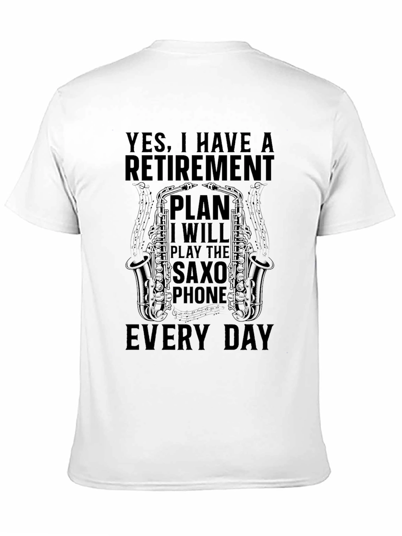 Black Retirement Plan Saxophone Player T-Shirt view 11