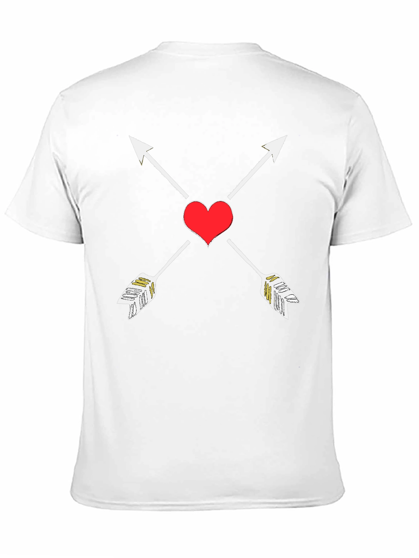 Black Heart Arrow Graphic Tee - Black Cotton T-Shirt view 11