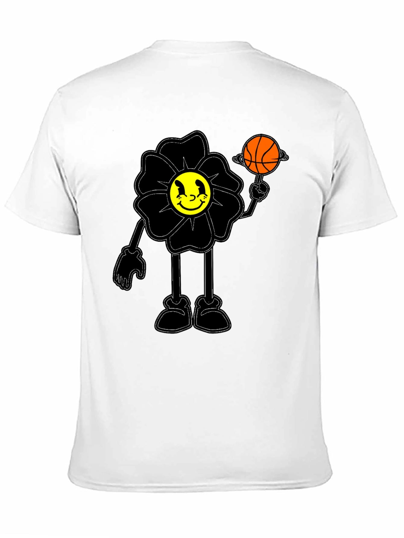 Black Smiley Flower Graphic Tee - Trendy Black T-Shirt view 11