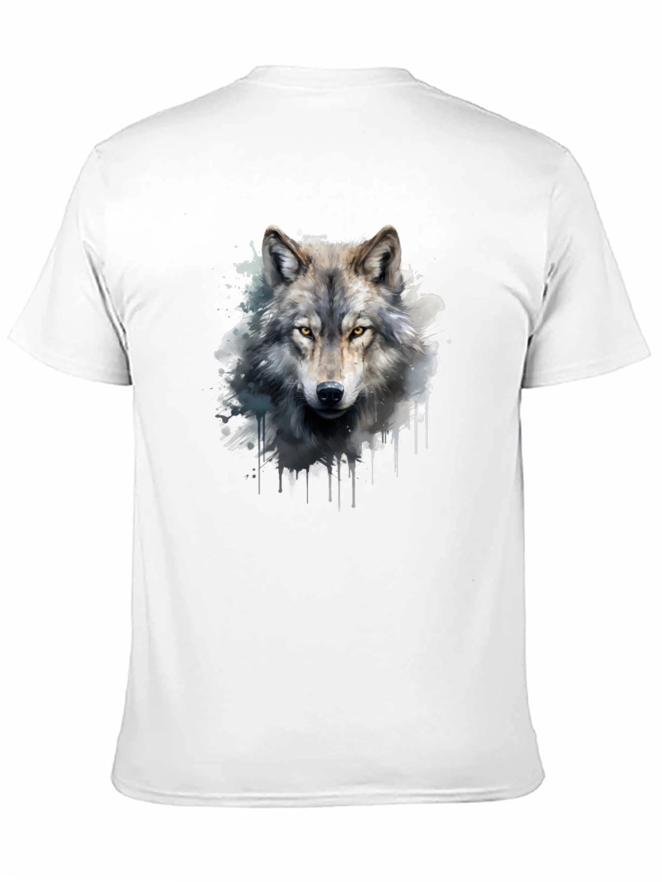 Black Wolf Graphic Print Black T-Shirt view 11