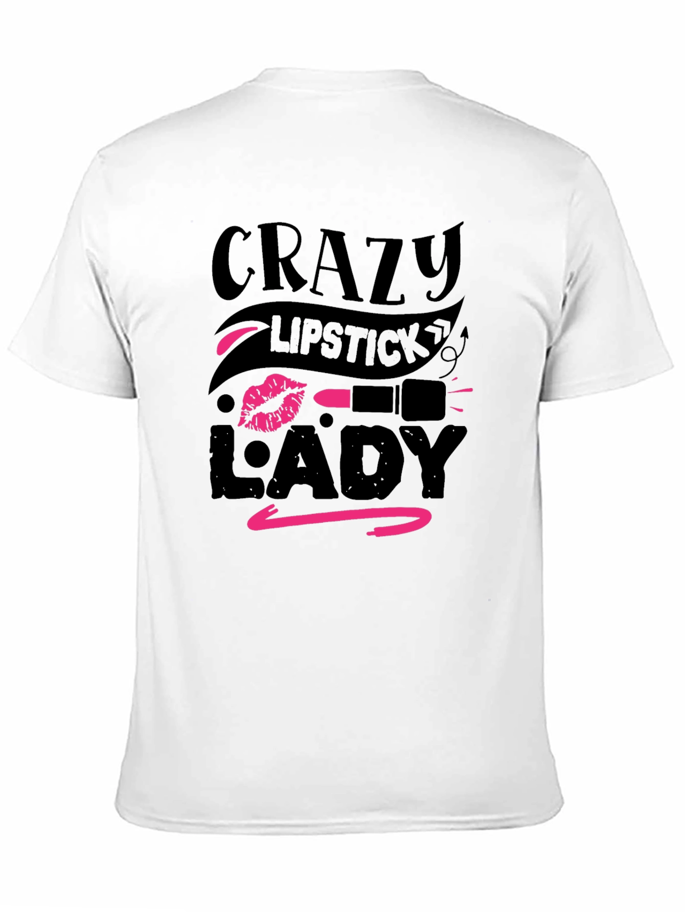 Black Crazy Lipstick Lady Graphic Tee - Black view 11