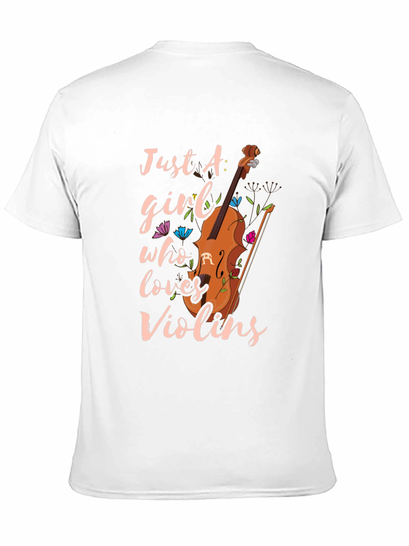 Black Just A Girl Who Loves Violins T-Shirt view 11