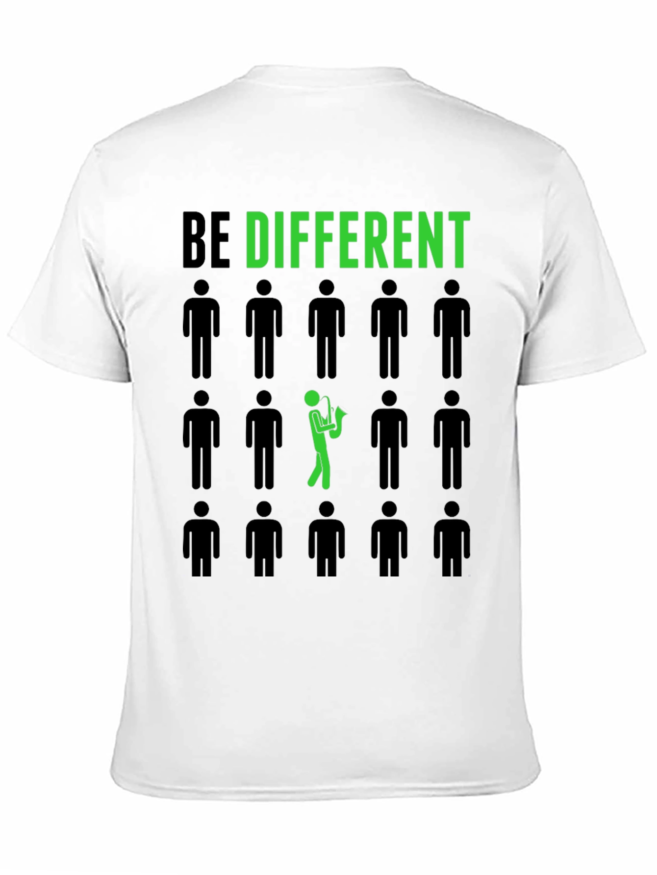 Black Be Different Saxophone Graphic Tee - Black Cotton Shirt view 11