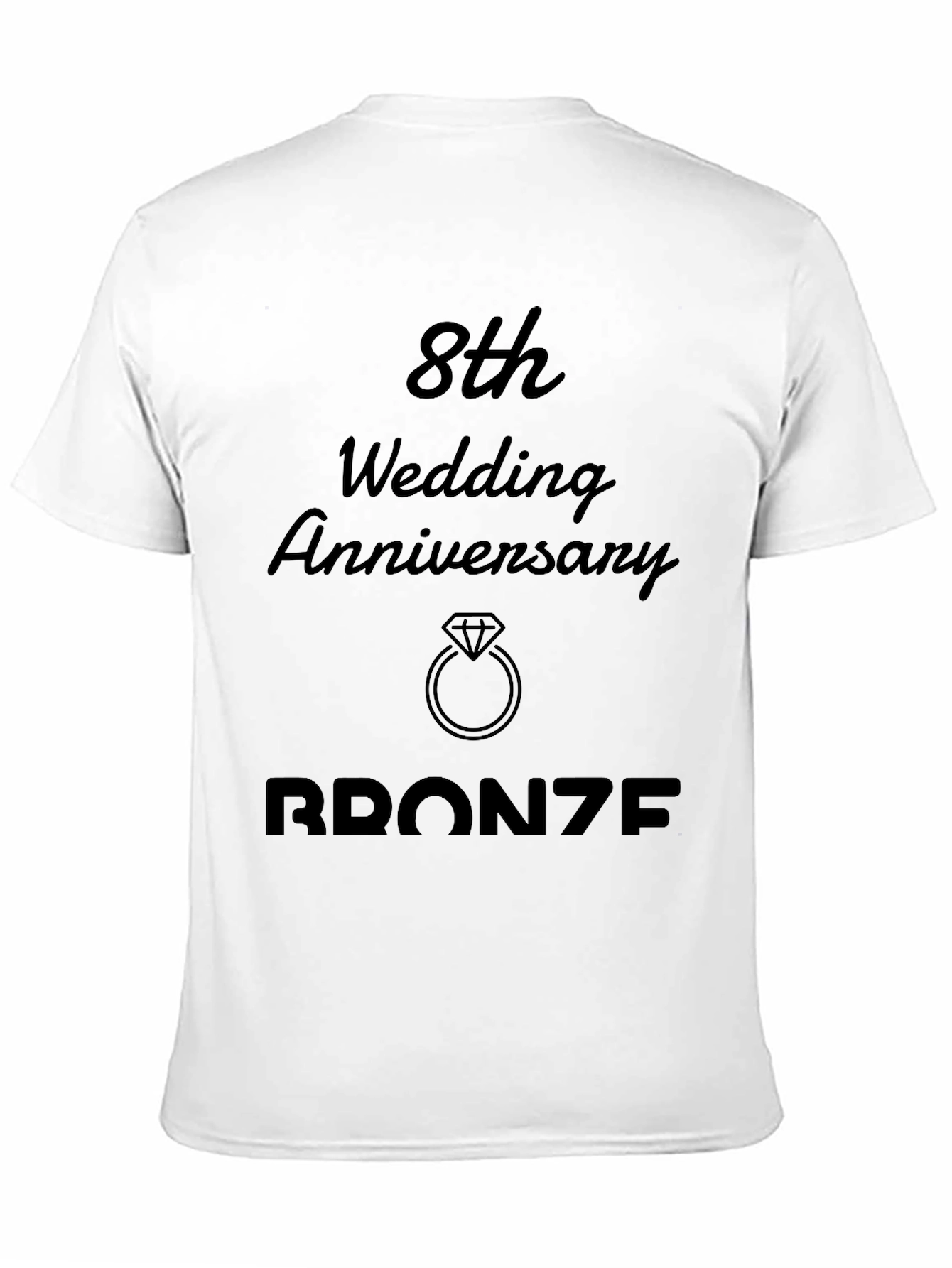 Black 8th Wedding Anniversary Bronze T-Shirt view 11
