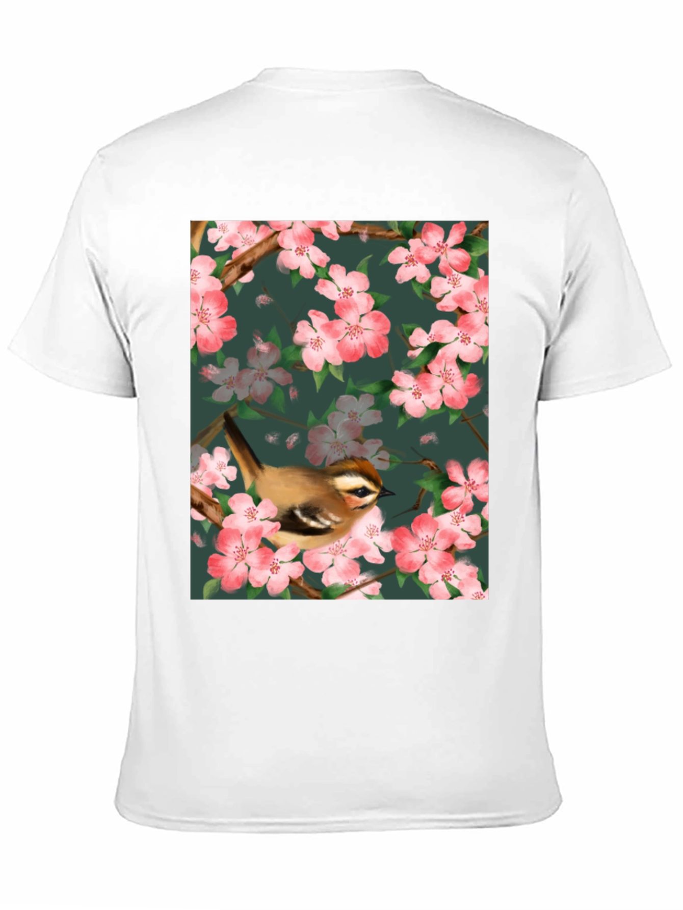 Black Bird & Blossom Graphic Tee - Nature Lover's Shirt view 11