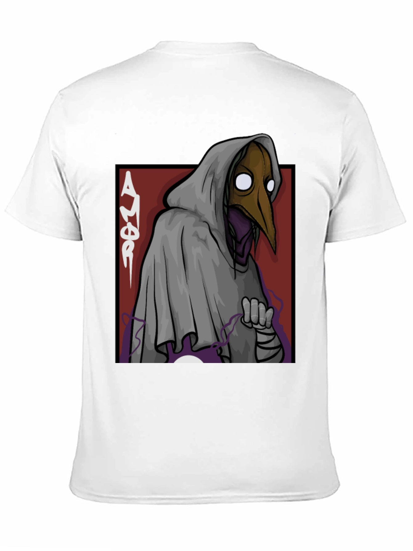 Black Plague Doctor Graphic Tee - Black Cotton T-Shirt view 11