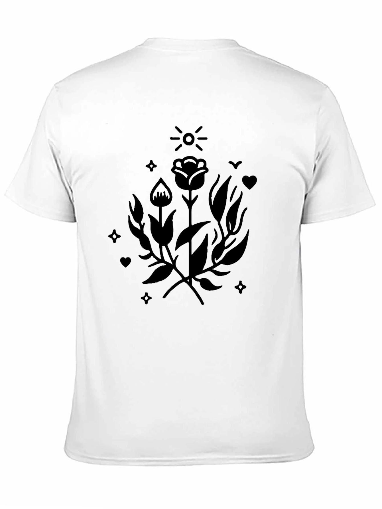 Black Floral Graphic Print Black T-Shirt view 11