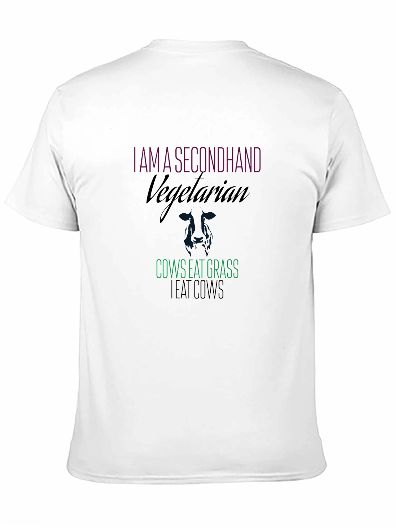 Black Secondhand Vegetarian Graphic Tee - Novelty Humor T-Shirt view 11