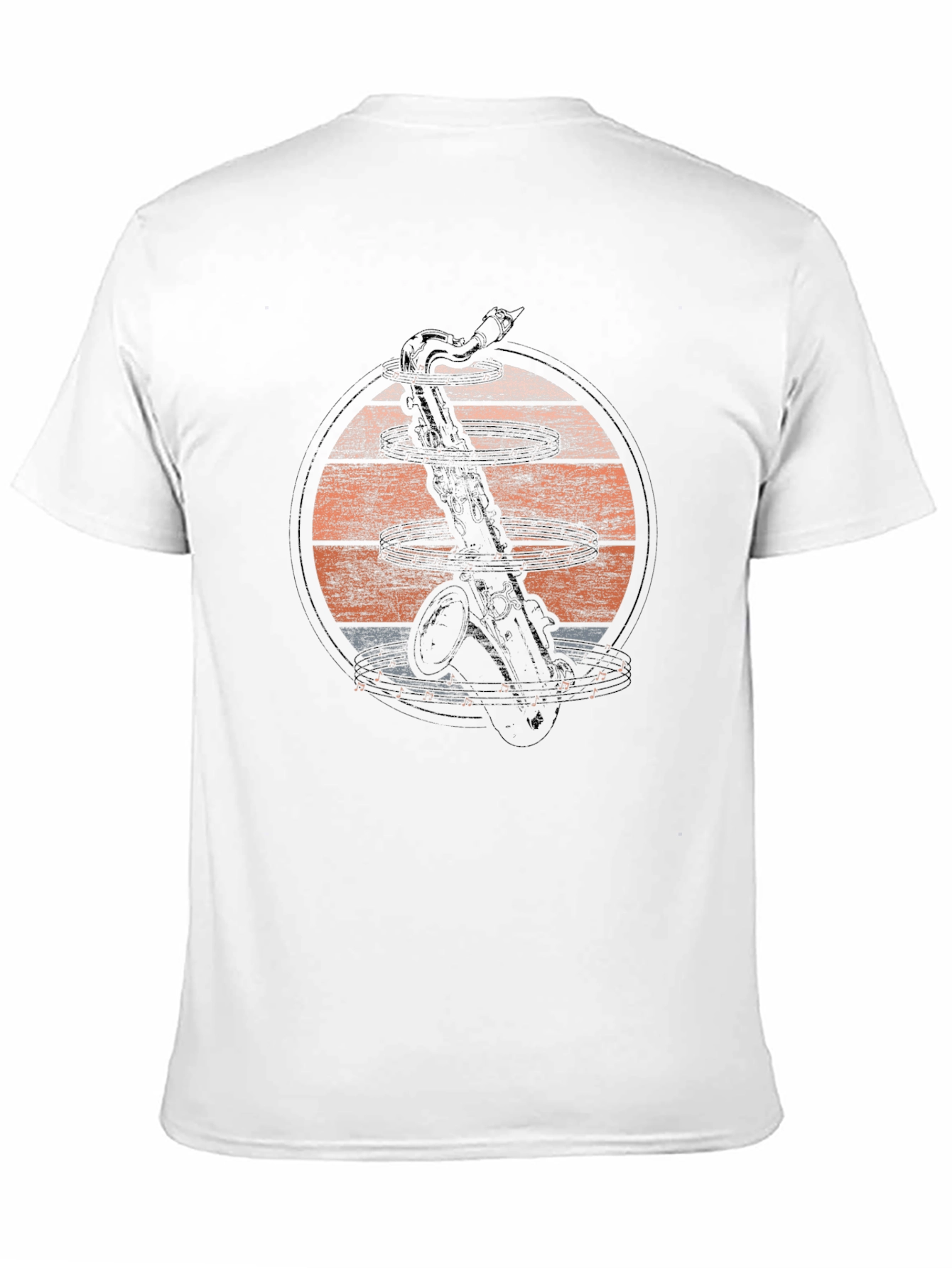 Black Saxophone Sunset Graphic Tee - Music Lover's T-Shirt view 11