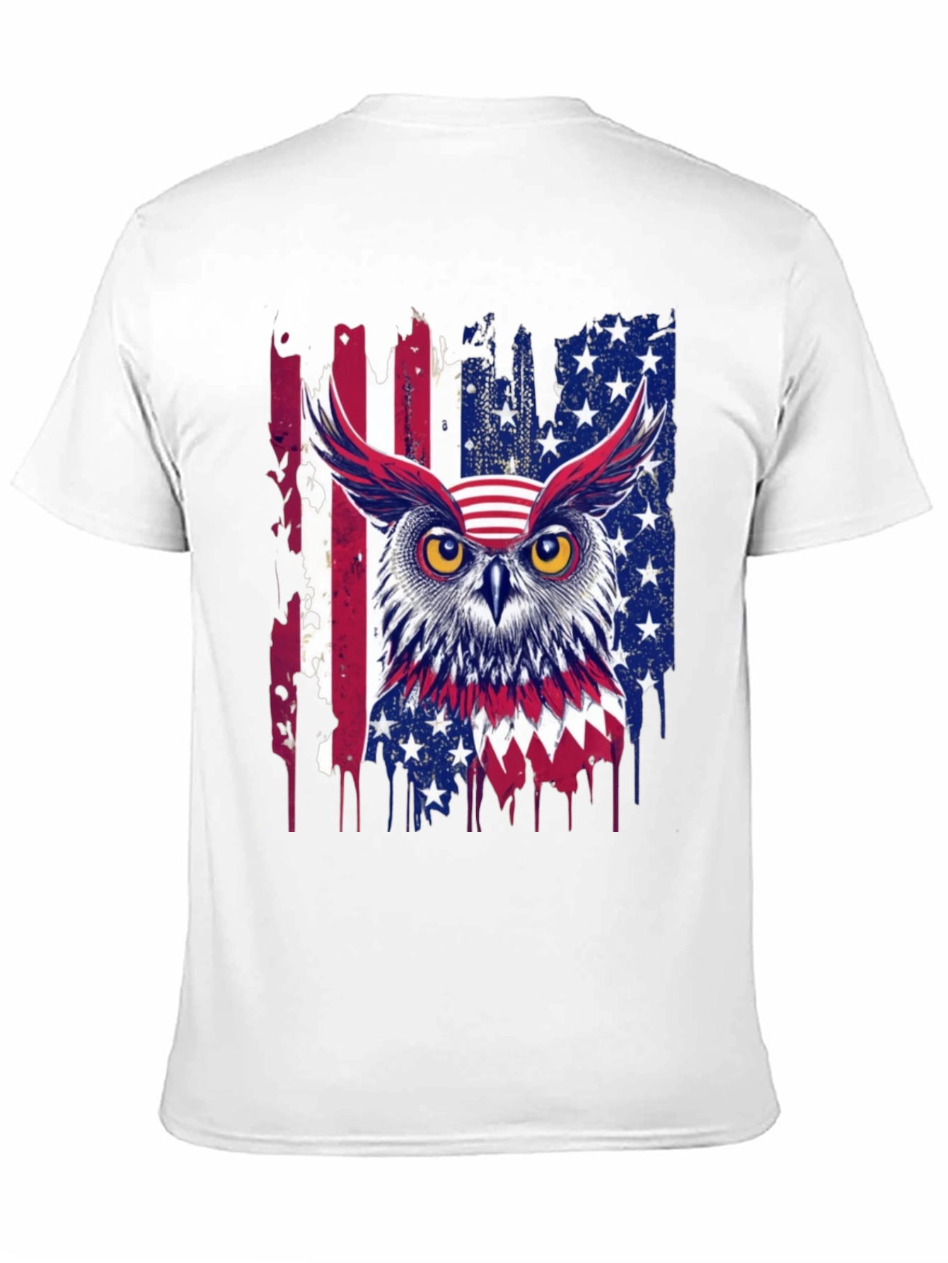Black American Owl T-Shirt Patriotic USA Flag Tee view 11
