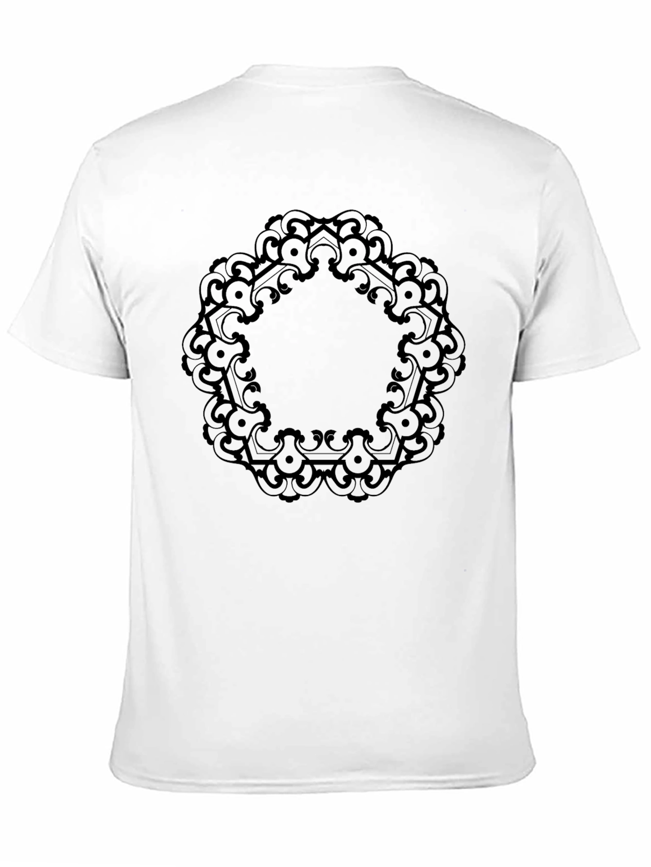 Black Black T-Shirt with Mandala Design view 11
