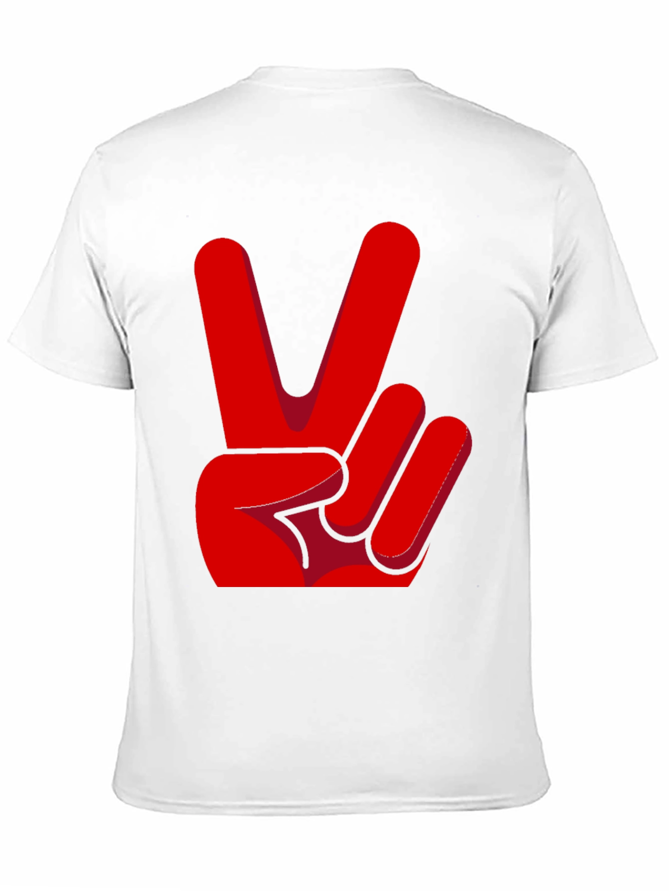 Black Peace Sign T-Shirt - Red Hand Gesture Design view 11