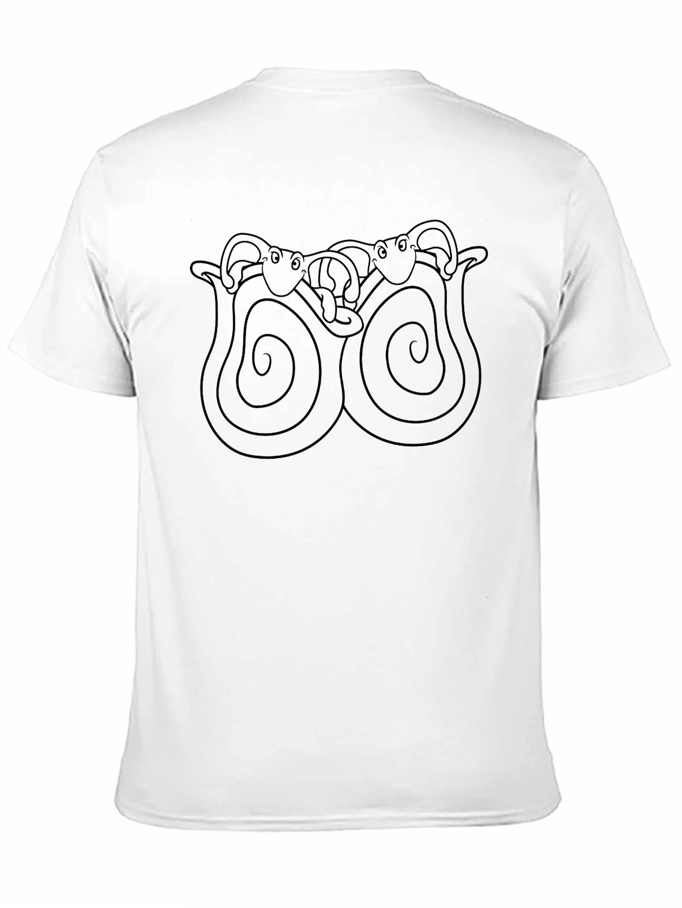 Black Unique Graphic Tee - Spiral Serpent Design view 11