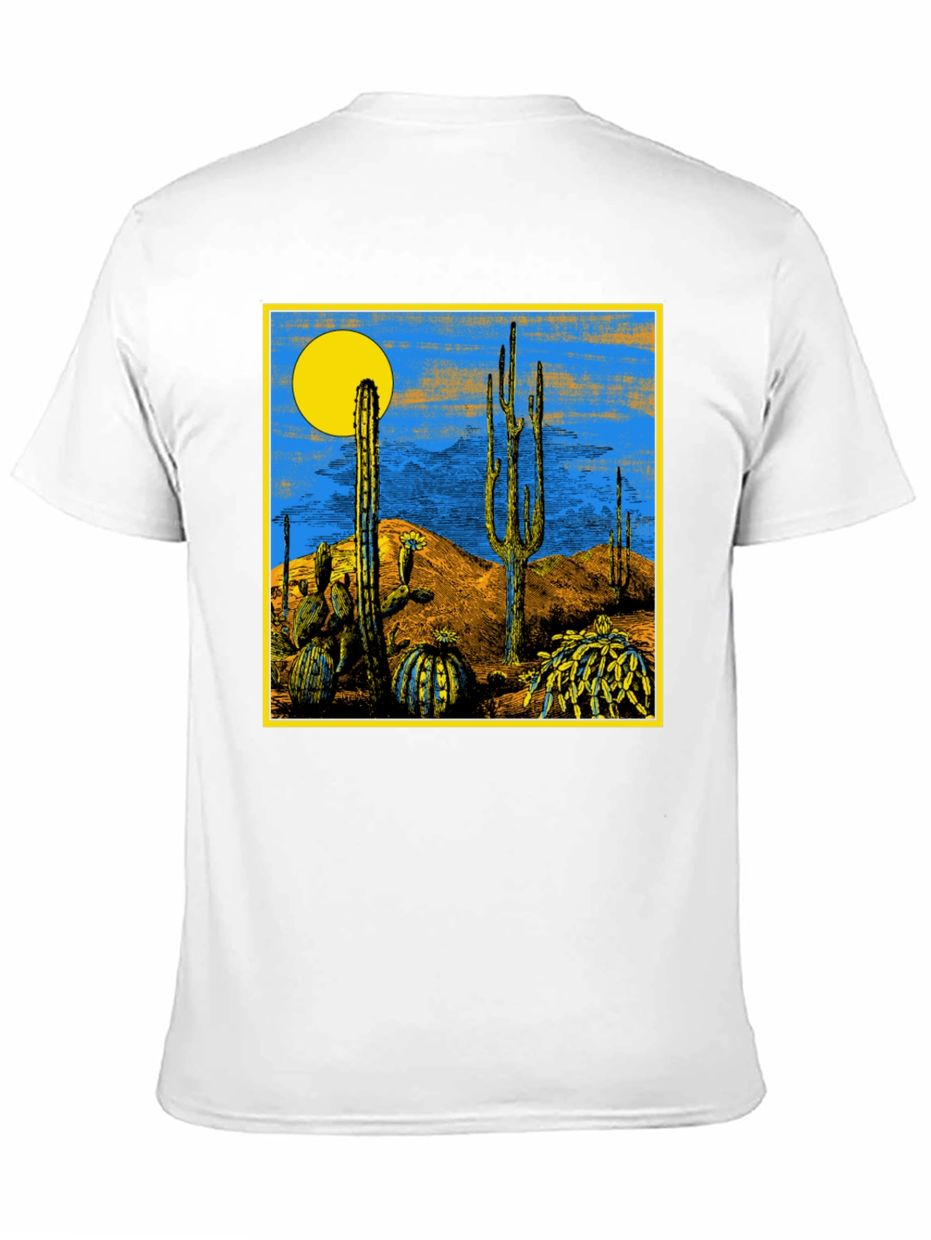 Black Desert Scene Graphic Print Black T-Shirt view 11