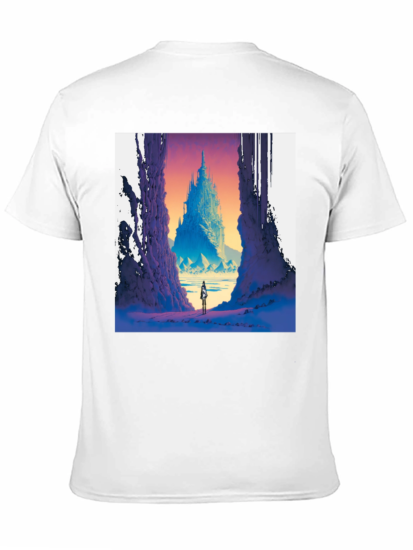 Black Fantasy Castle T-Shirt - Unique Graphic Tee view 11