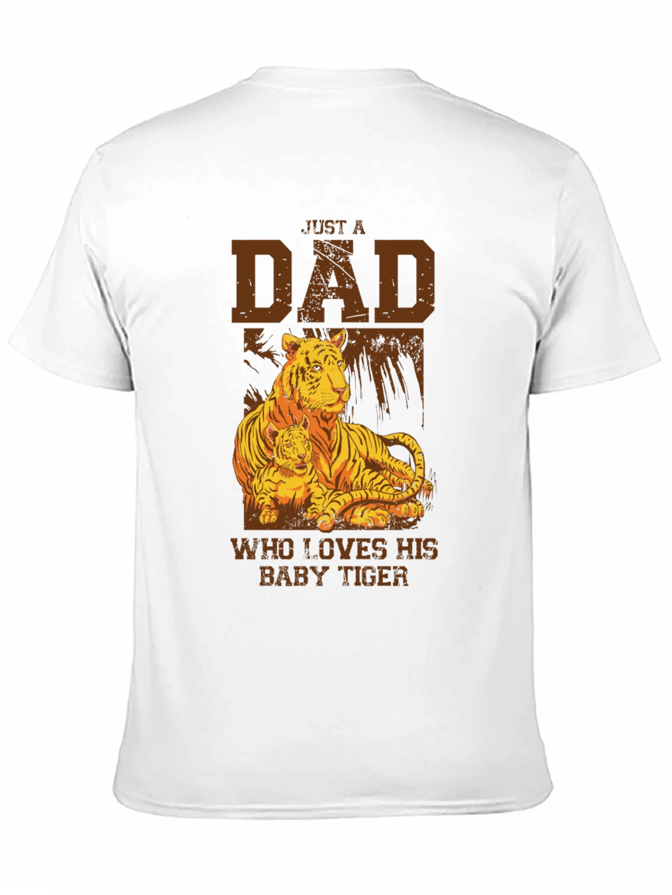 Black Dad & Baby Tiger Graphic Tee - Soft Black Cotton view 11