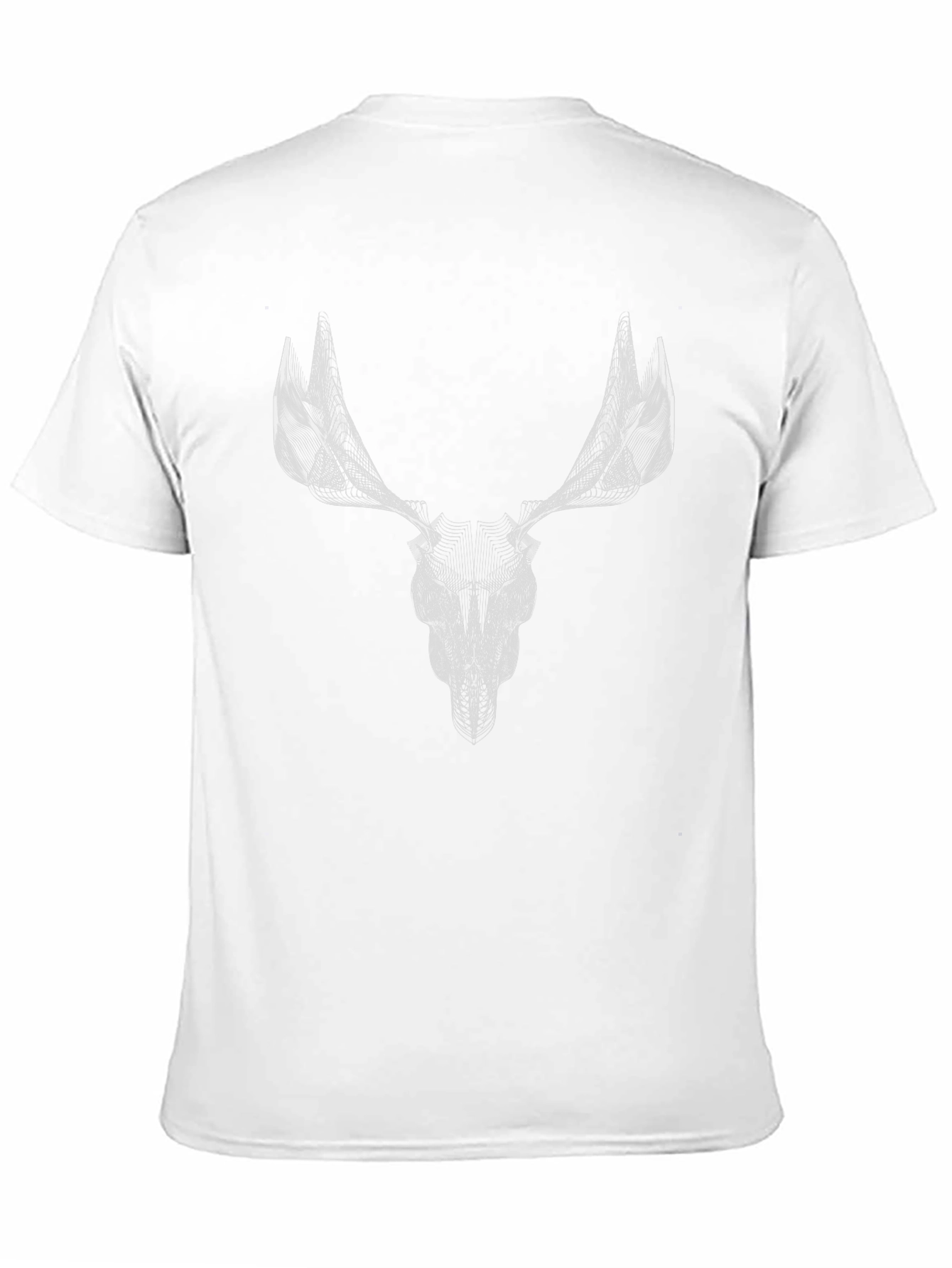 Black Abstract Deer Skull Graphic Tee - Black Cotton view 11