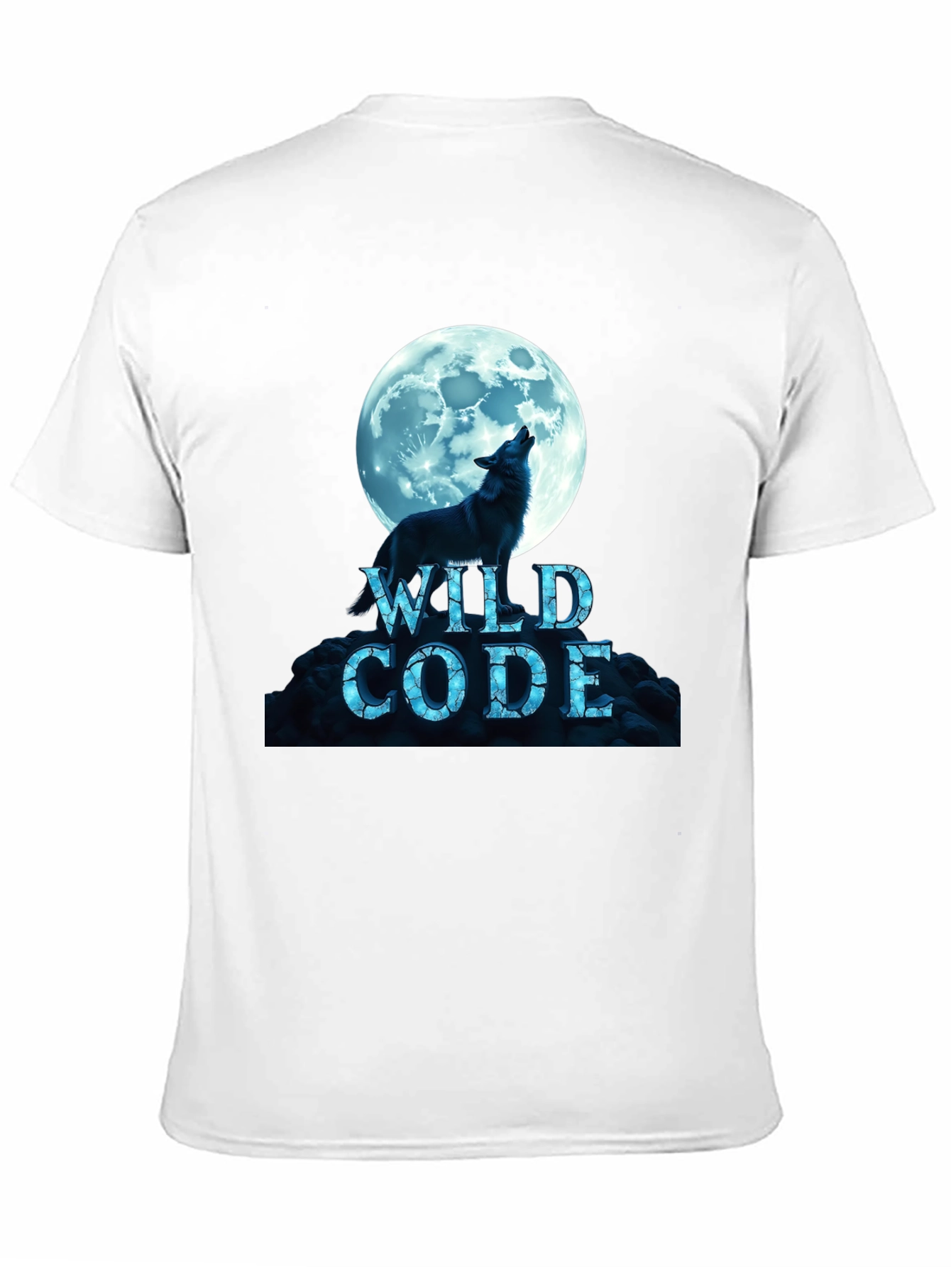 Black Wild Code Wolf Moon Black T-Shirt view 11
