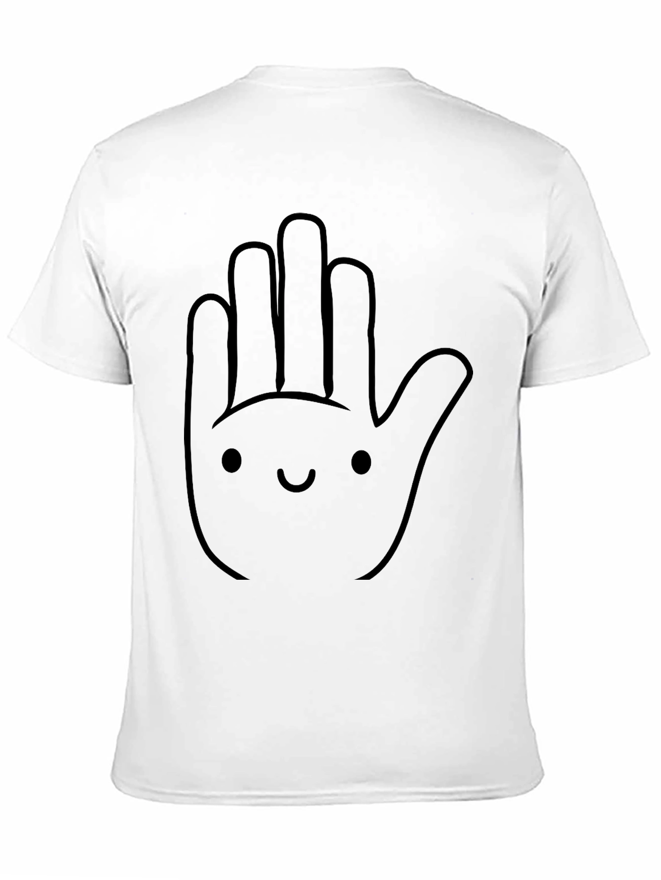 Black Funny Hand Graphic Tee - Casual Black T-Shirt view 11