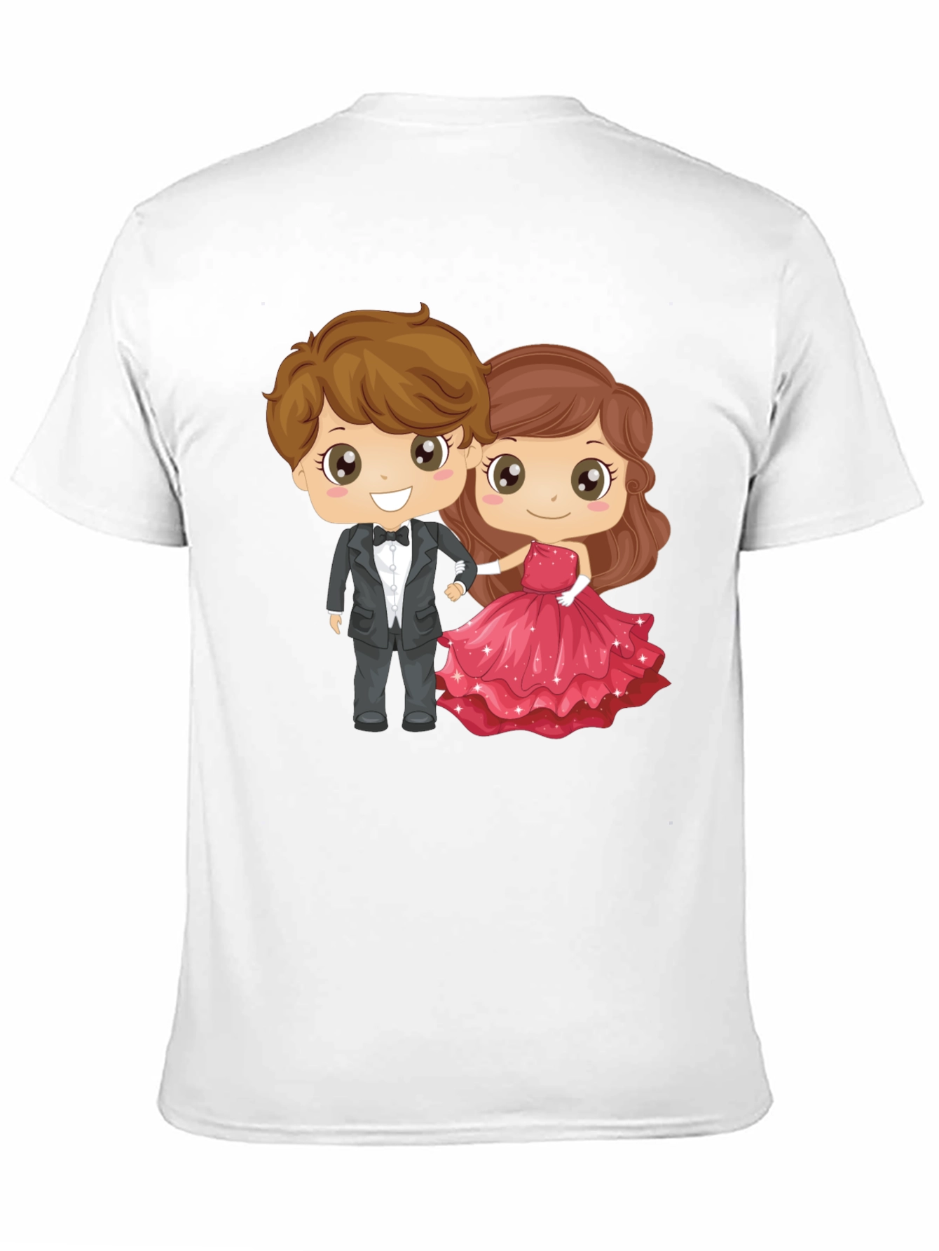 Black Cartoon Couple Graphic Black T-Shirt view 11
