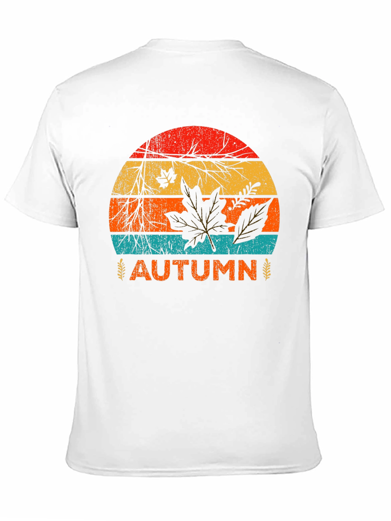 Black Retro Autumn Leaves Graphic Tee - Black view 11