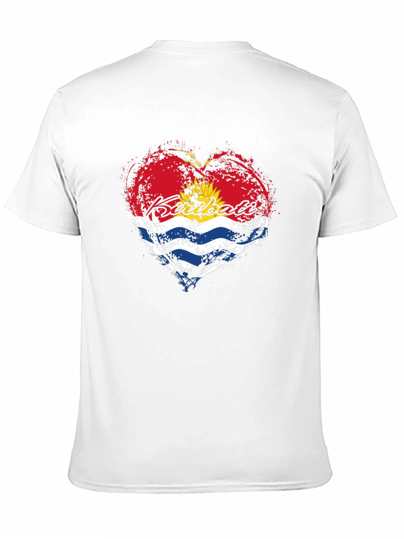Black Kiribati Flag Heart T-Shirt - Black Graphic Tee view 11
