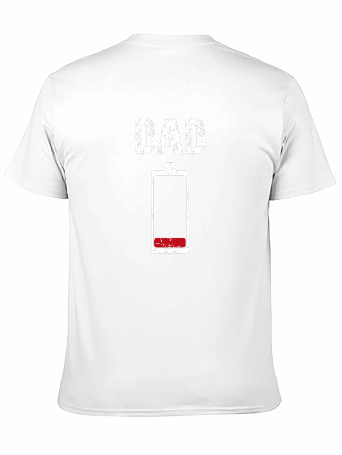Black Dad Low Battery Funny Graphic T-Shirt view 11
