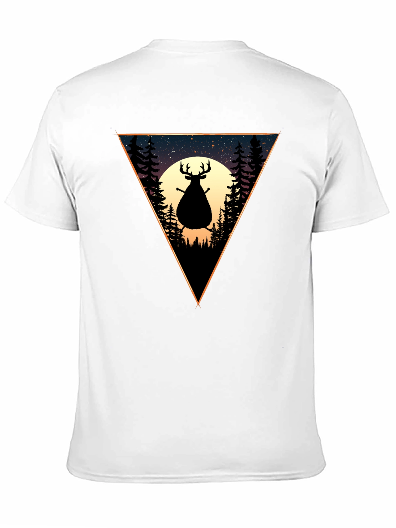Black Silhouette Deer Graphic Tee - Nature Scene T-Shirt view 11